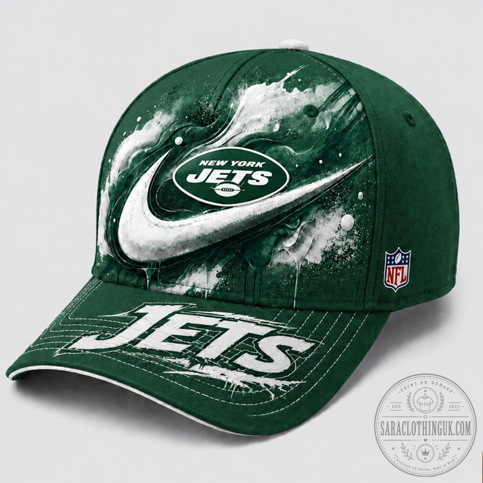 New York Jets NFL Paint Burst Fan Pride Classic Adjustable Cap Hat