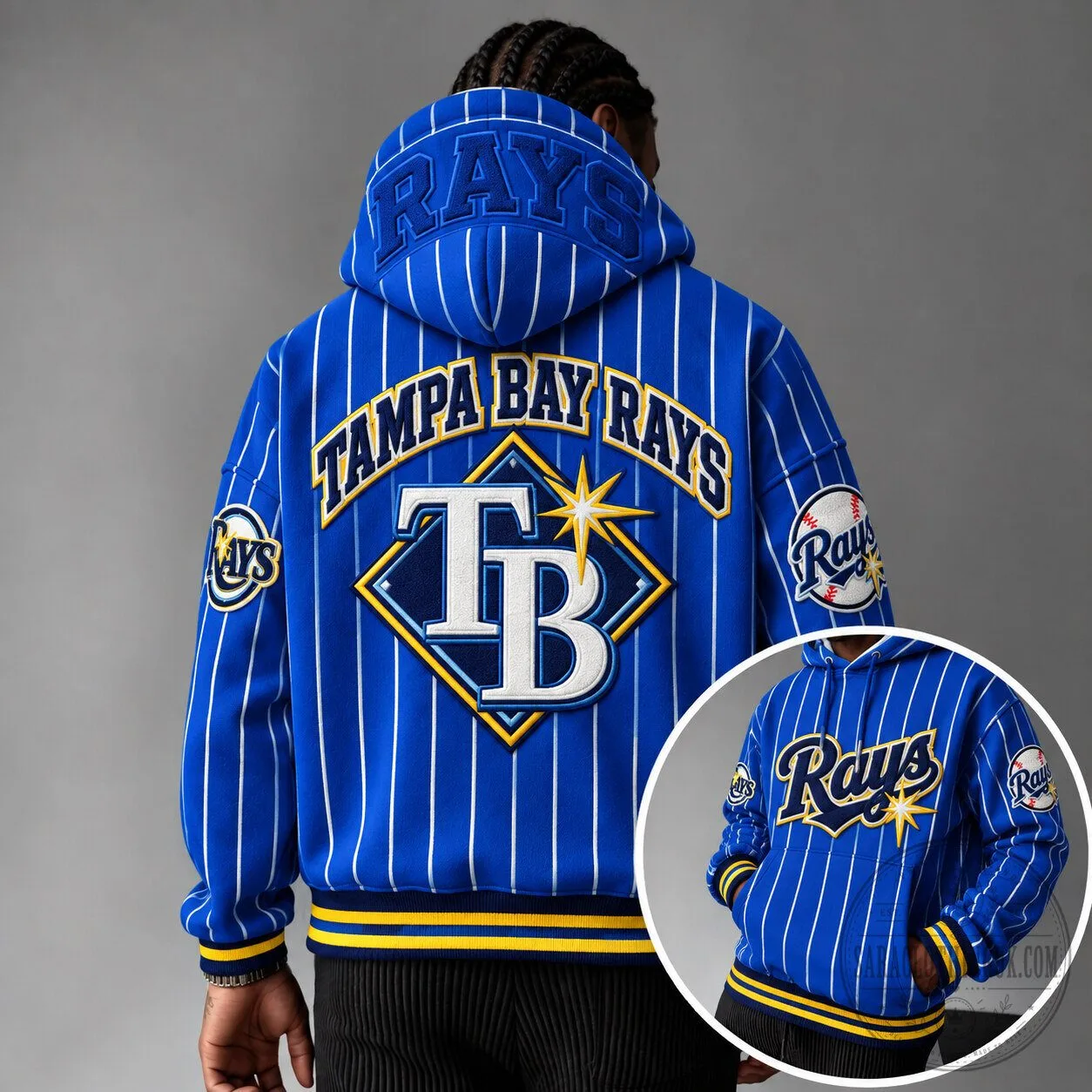 Tampa Bay Rays Baseball Pinstripe Hoodie