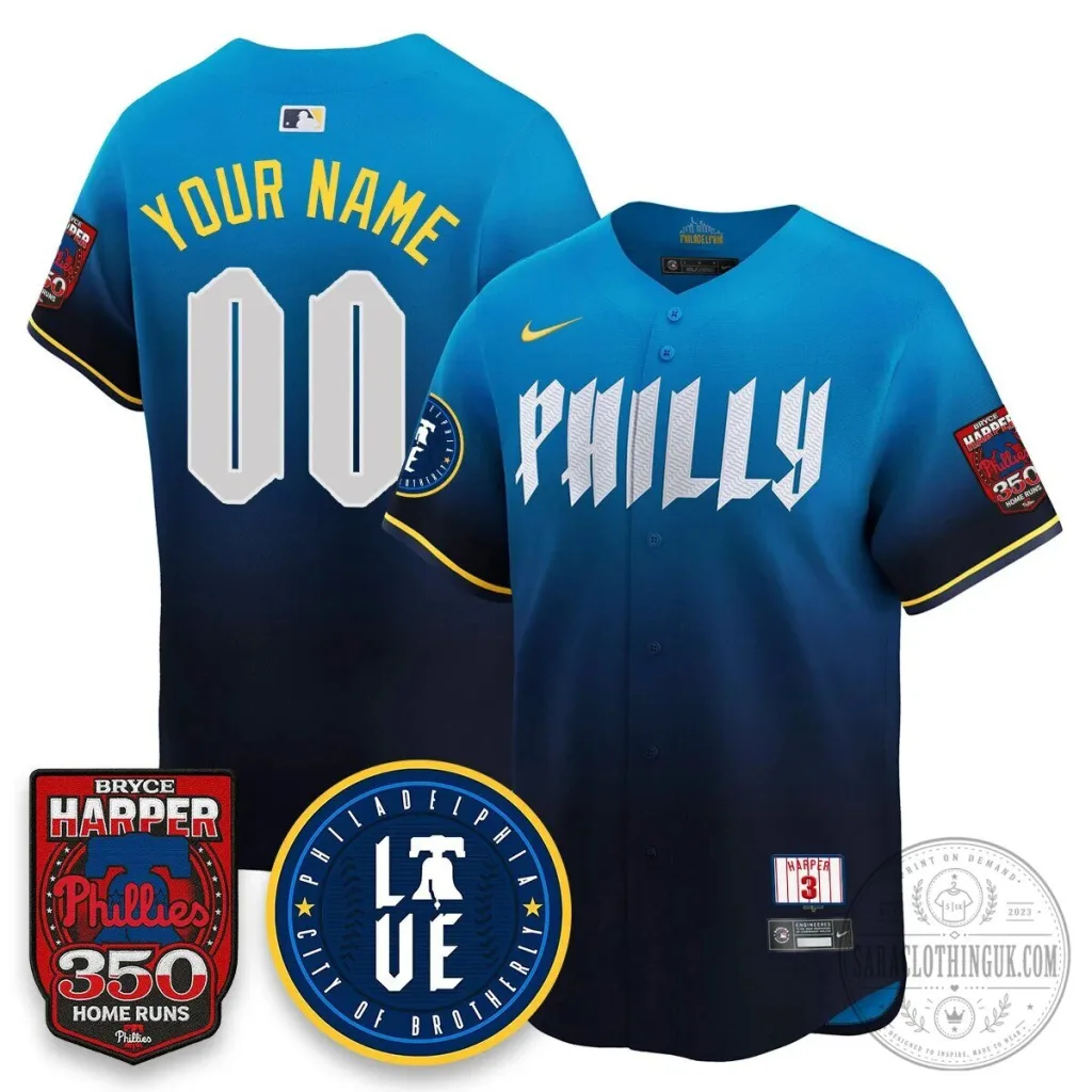 Bryce Harper Philadelphia Phillies 350 Home Runs Baseball Jersey Bryce Harper Philadelphia Phillies 350 Home Runs Baseball Jersey