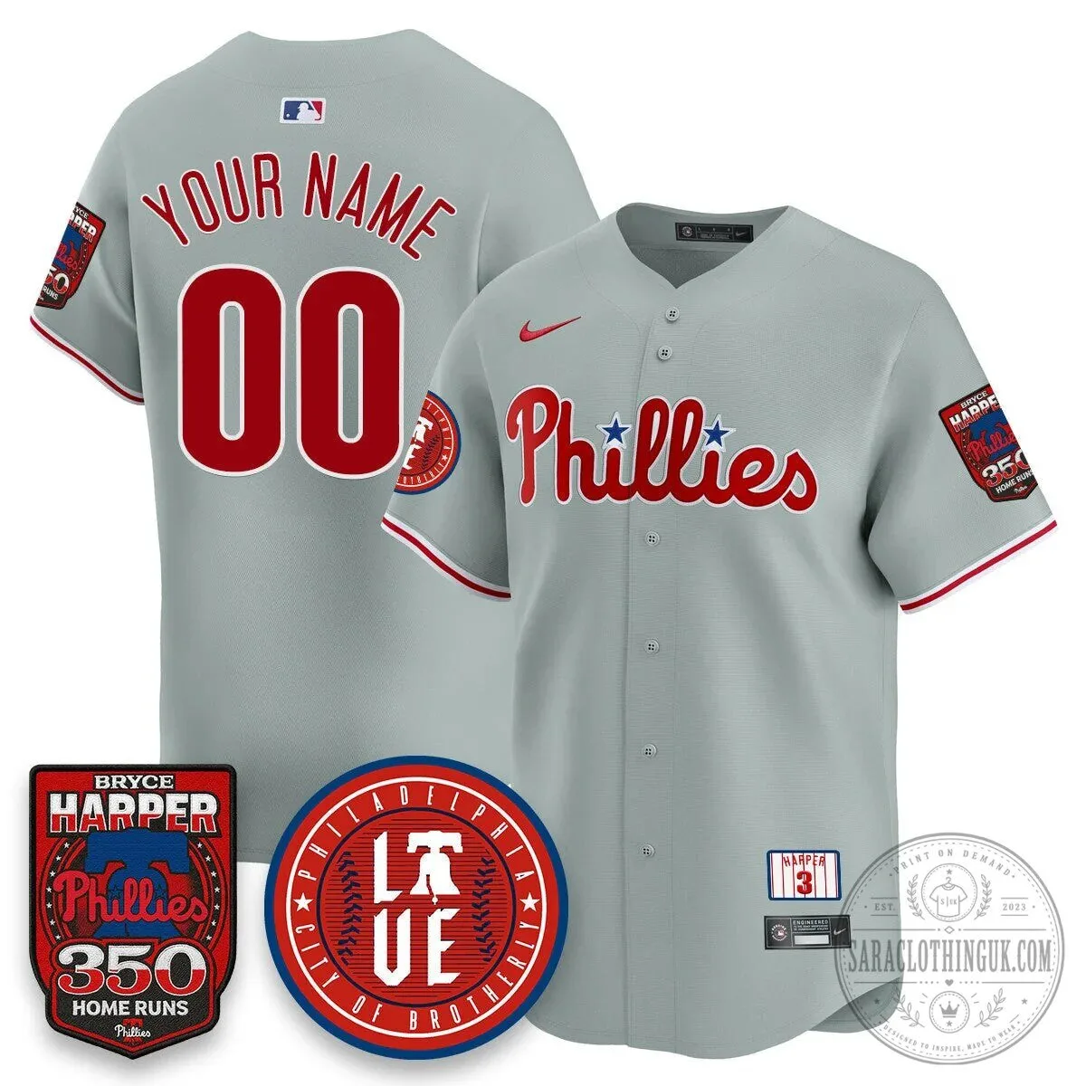 Bryce Harper Philadelphia Phillies 350 Home Runs Baseball Jersey 11 Bryce Harper Philadelphia Phillies 350 Home Runs Baseball Jersey
