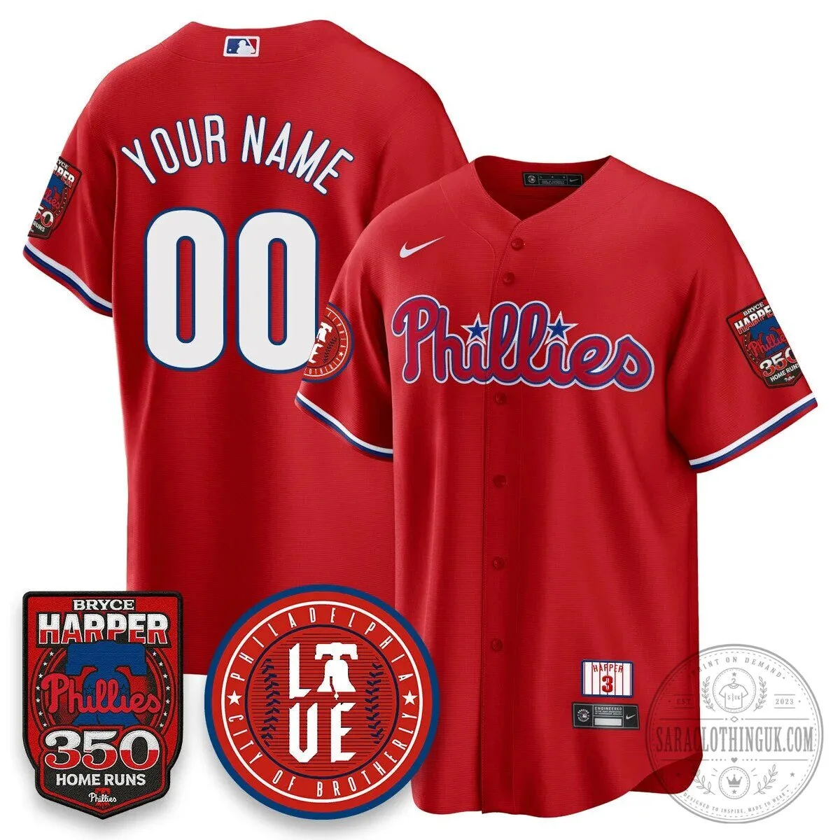 Bryce Harper Philadelphia Phillies 350 Home Runs Baseball Jersey 13 Bryce Harper Philadelphia Phillies 350 Home Runs Baseball Jersey