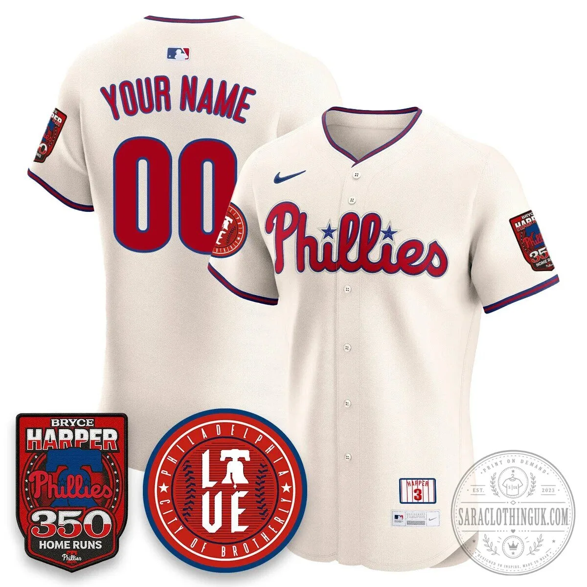 Bryce Harper Philadelphia Phillies 350 Home Runs Baseball Jersey 14 Bryce Harper Philadelphia Phillies 350 Home Runs Baseball Jersey