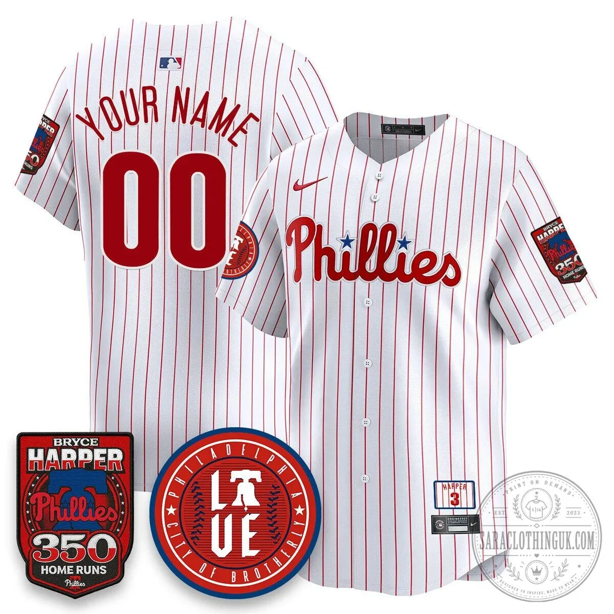 Bryce Harper Philadelphia Phillies 350 Home Runs Baseball Jersey 15 Bryce Harper Philadelphia Phillies 350 Home Runs Baseball Jersey