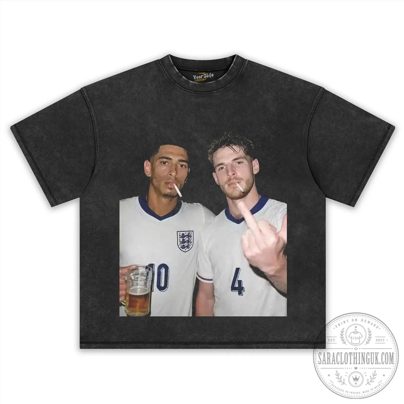 Jude Bellingham and Declan Rice England Football Team T-Shirt 12 Jude Bellingham and Declan Rice England Football Team T-Shirt
