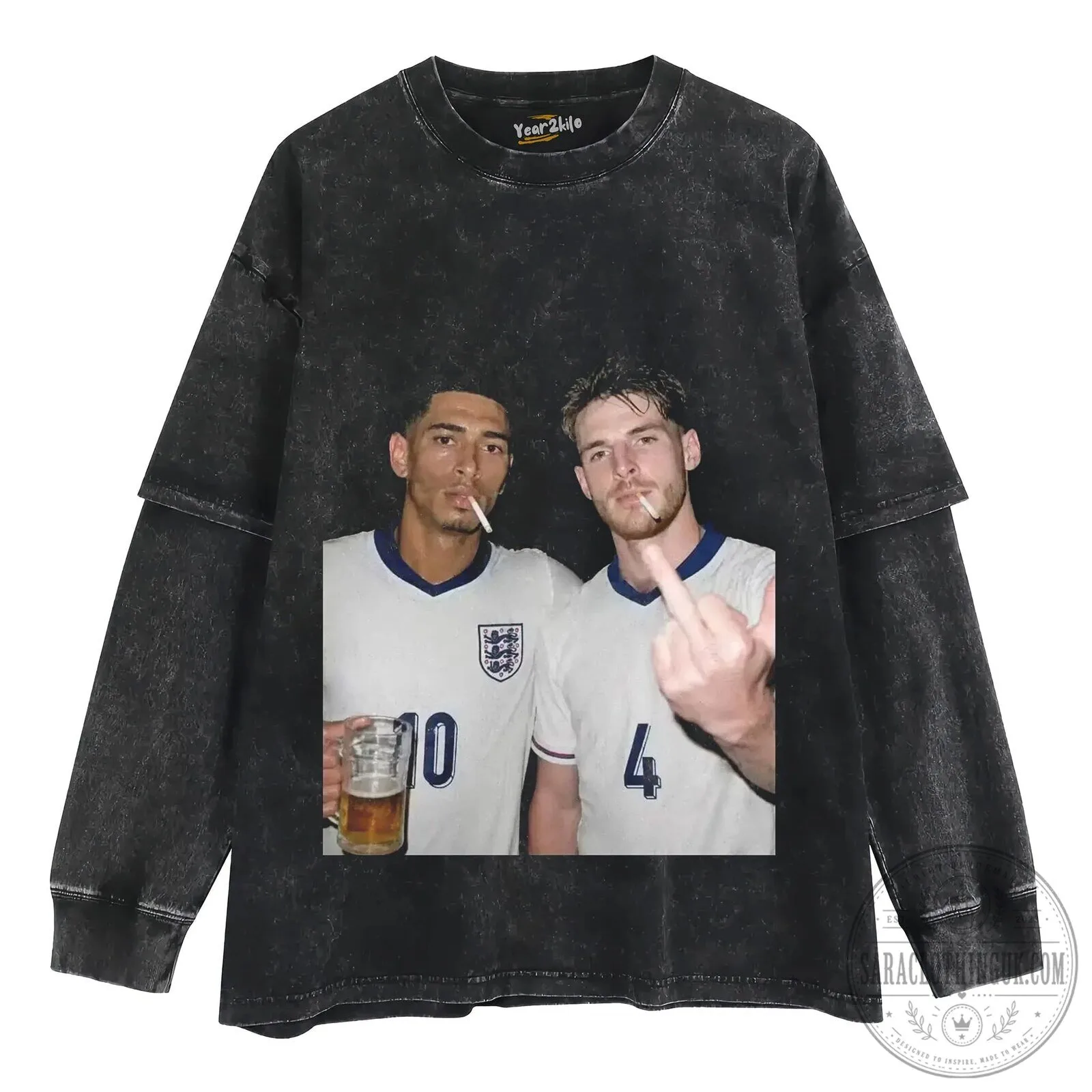Jude Bellingham and Declan Rice England Football Team T-Shirt 14 Jude Bellingham and Declan Rice England Football Team T-Shirt