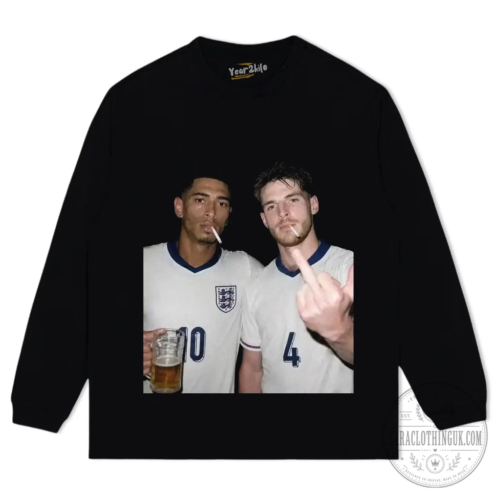 Jude Bellingham and Declan Rice England Football Team T-Shirt 15 Jude Bellingham and Declan Rice England Football Team T-Shirt