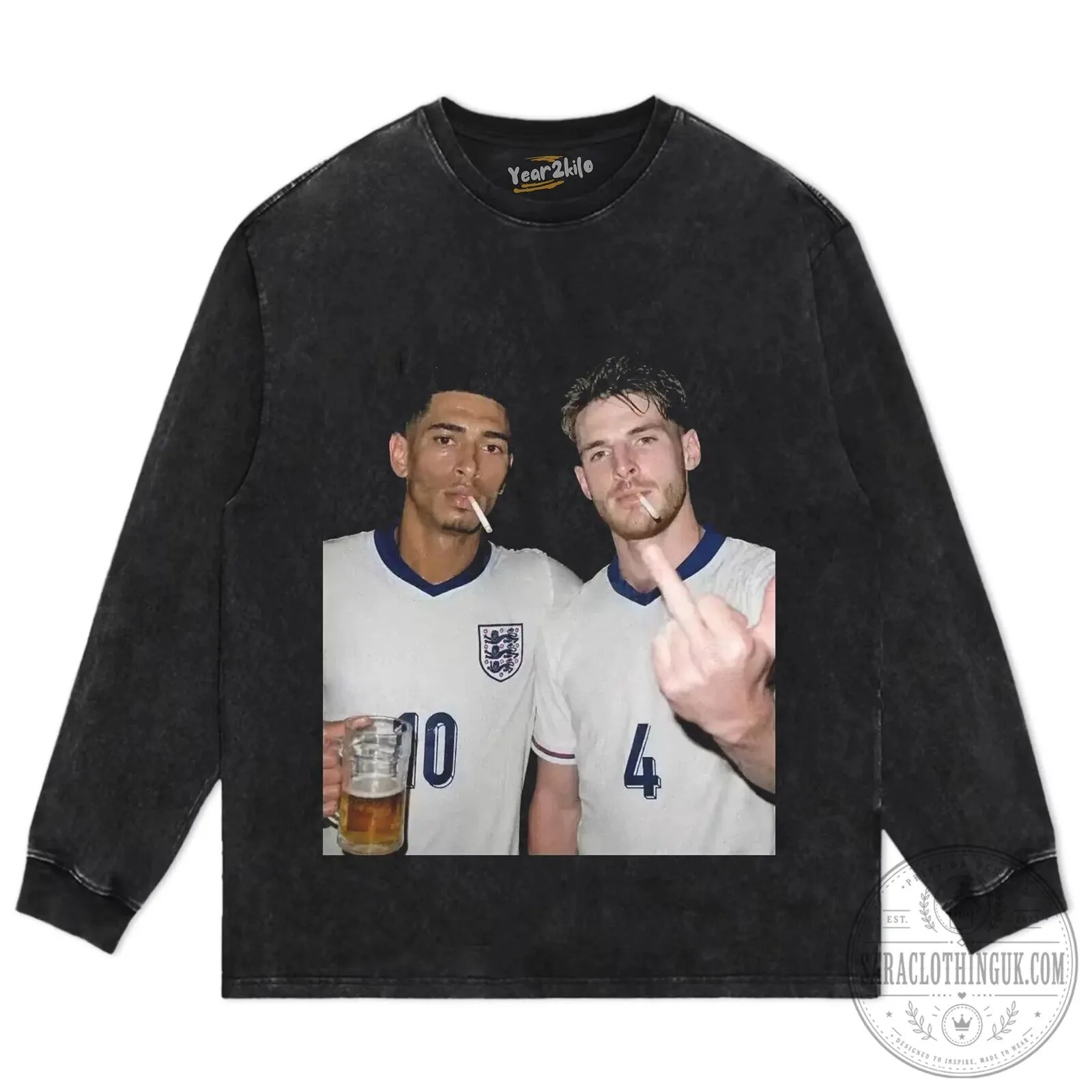Jude Bellingham and Declan Rice England Football Team T-Shirt 16 Jude Bellingham and Declan Rice England Football Team T-Shirt