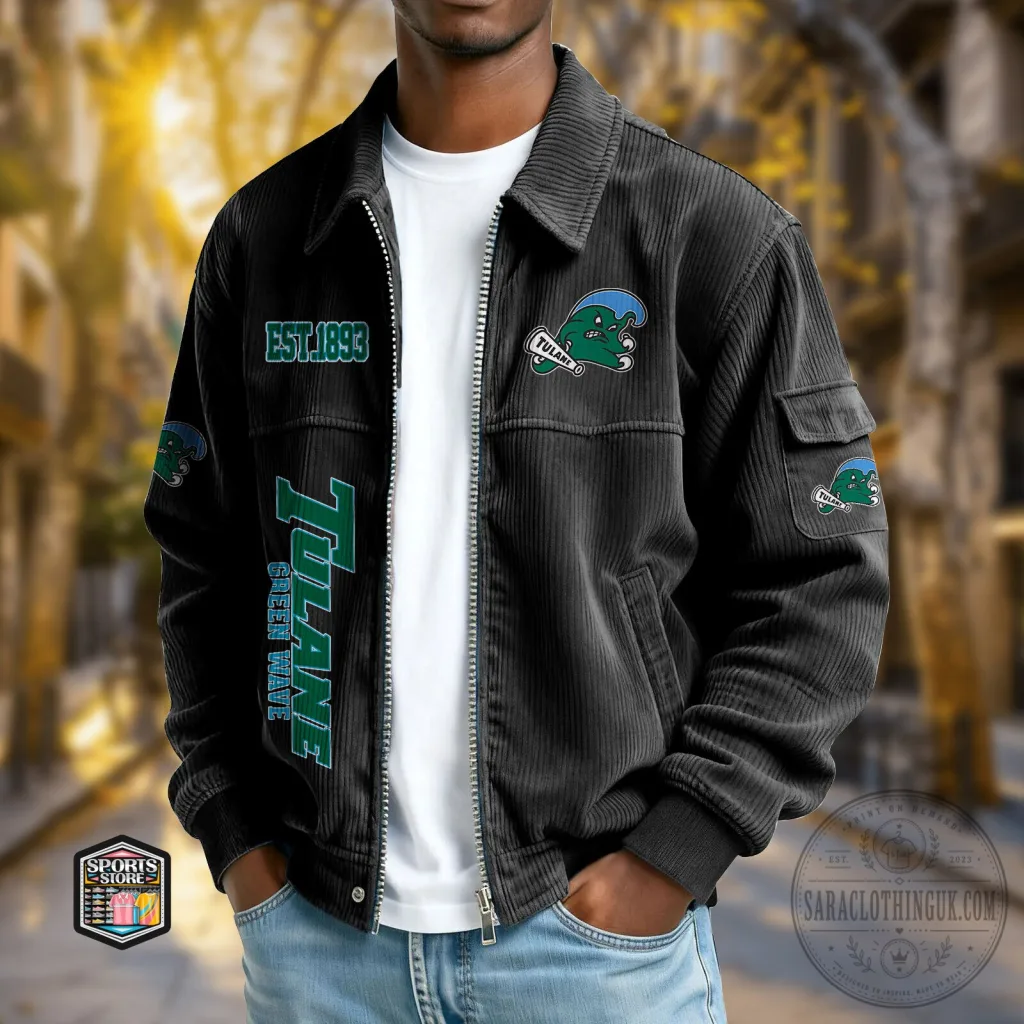 Tulane Green Wave Corduroy Embroidered College Football Jacket Tulane Green Wave Corduroy Embroidered College Football Jacket