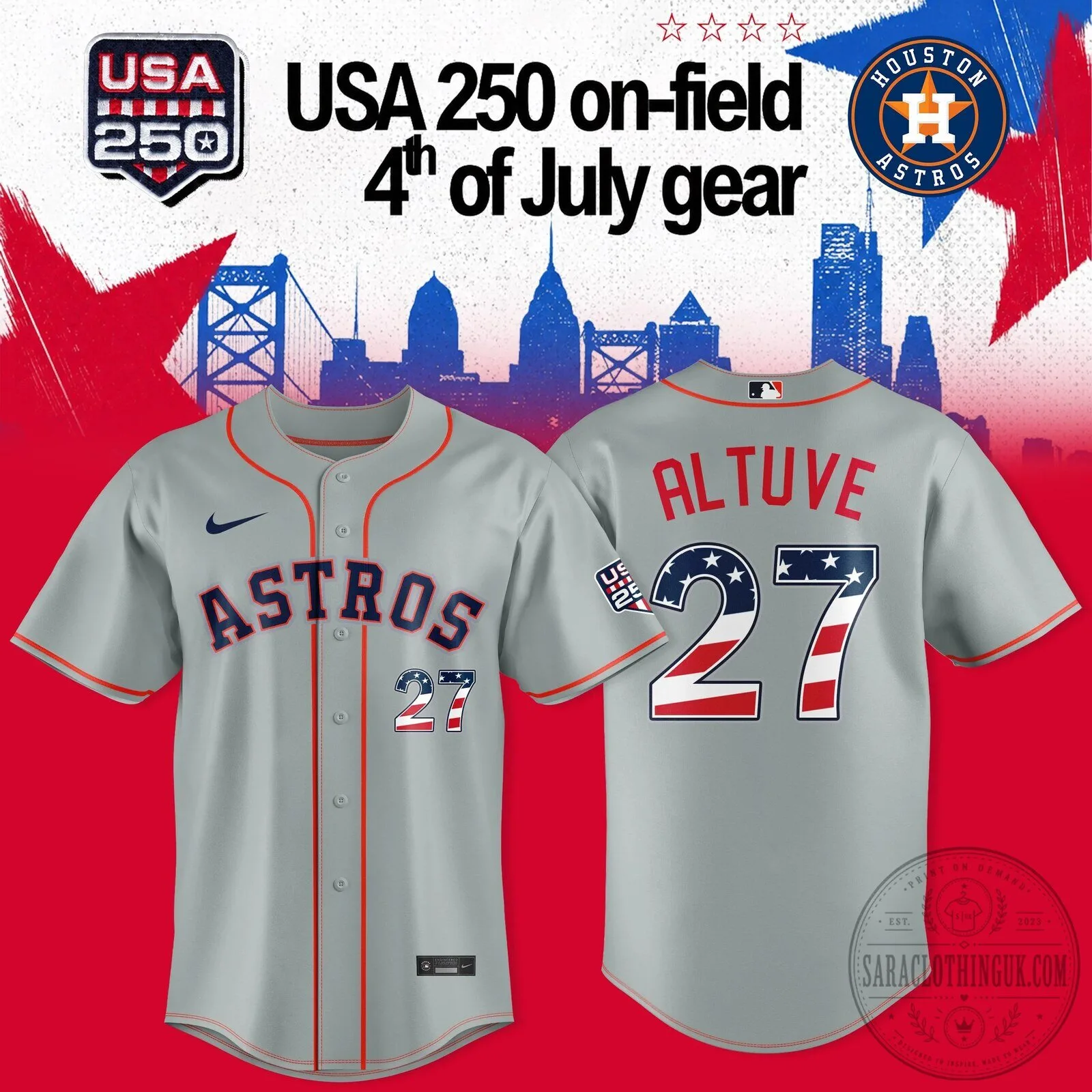 Houston Astros 4th of July Jersey featuring Jose Altuve 1 Houston Astros 4th of July Jersey featuring Jose Altuve