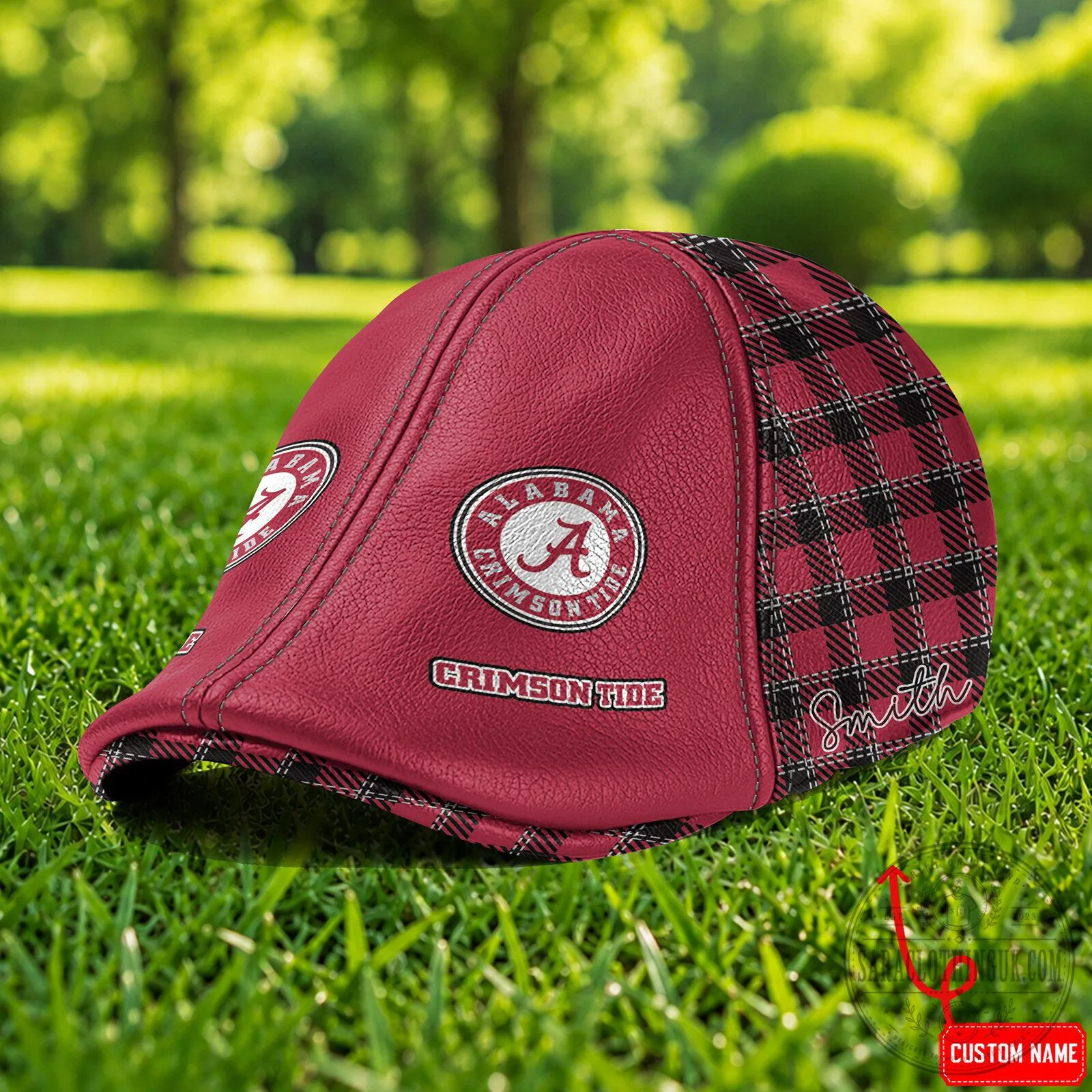 Alabama Crimson Tide NCAA Plaid Custom Name Ivy Cap Flat Cap 1 Alabama Crimson Tide NCAA Plaid Custom Name Ivy Cap Flat Cap