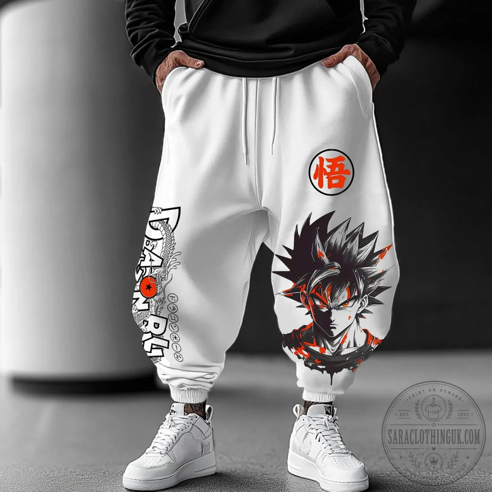 Dragon Ball Z Goku Super Saiyan Anime Graphic Print Casual Jogger Pants