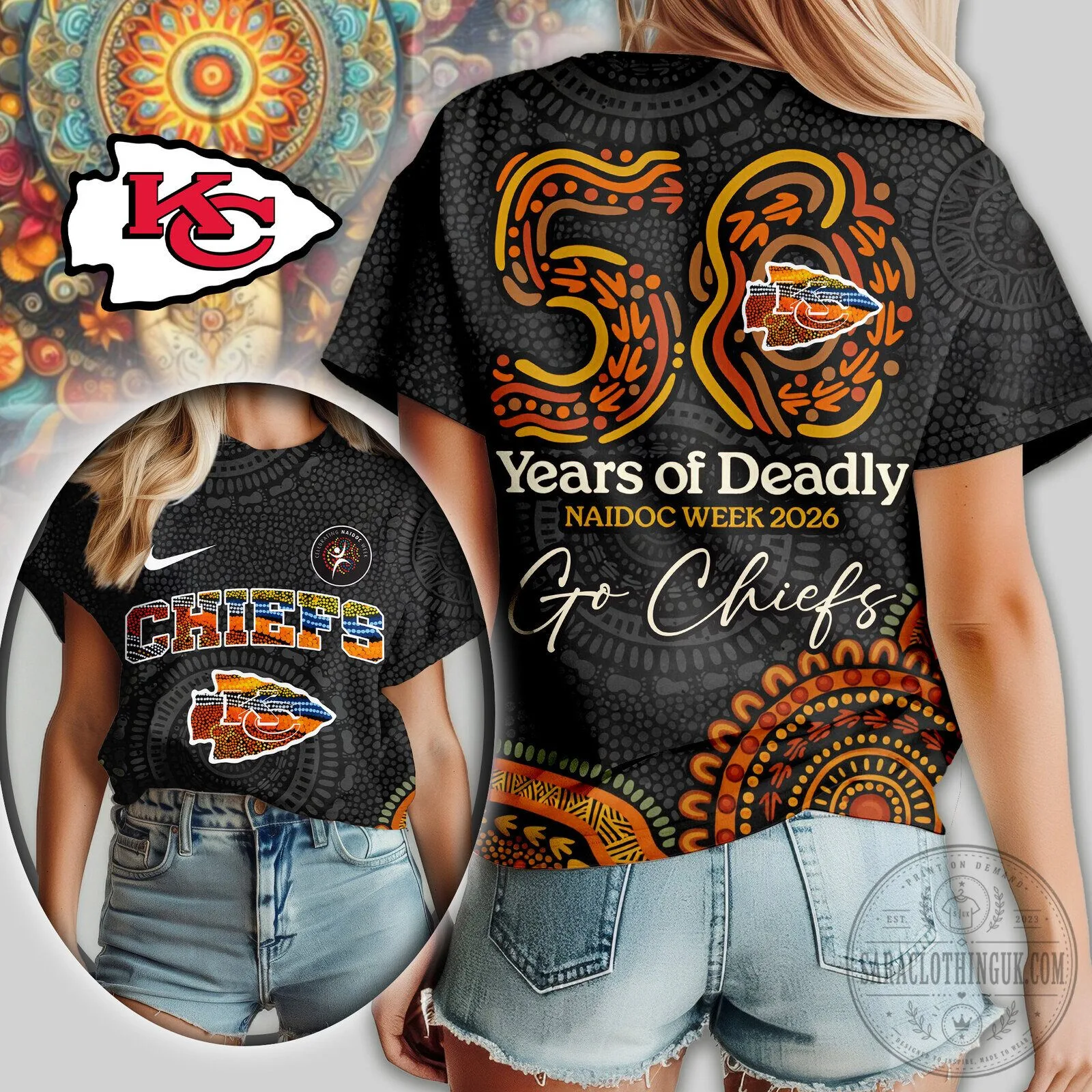 Kansas City Chiefs NFL Week 3 Shirt, 50 Years of Deadly NAIDOC Week 2026 T-Shirt