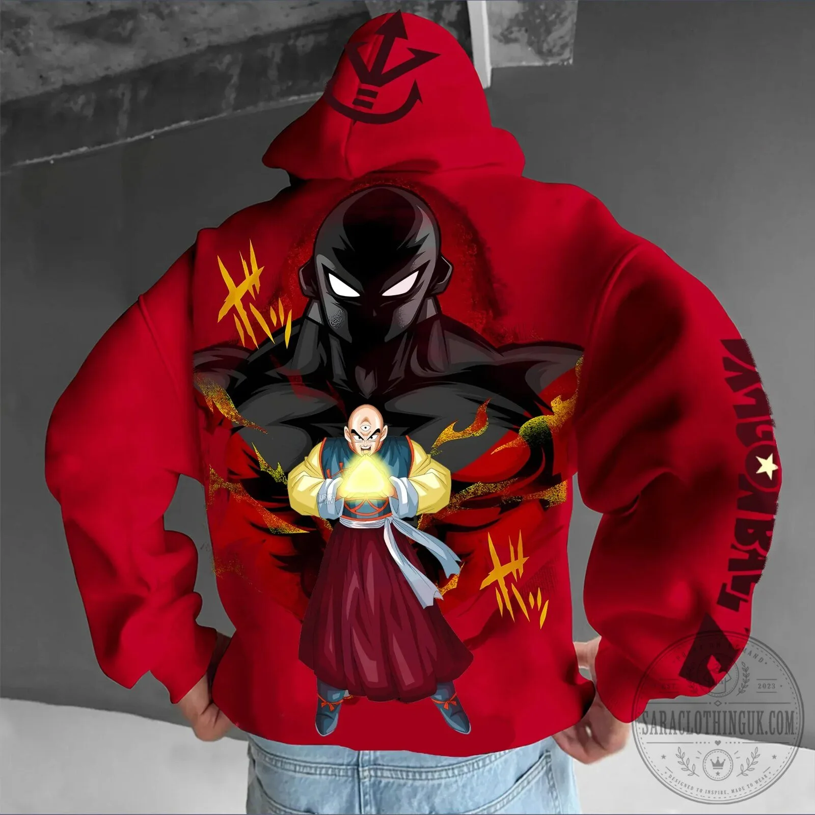 Dragon Ball Super Jiren and Tien Shinhan Anime Red Hoodie