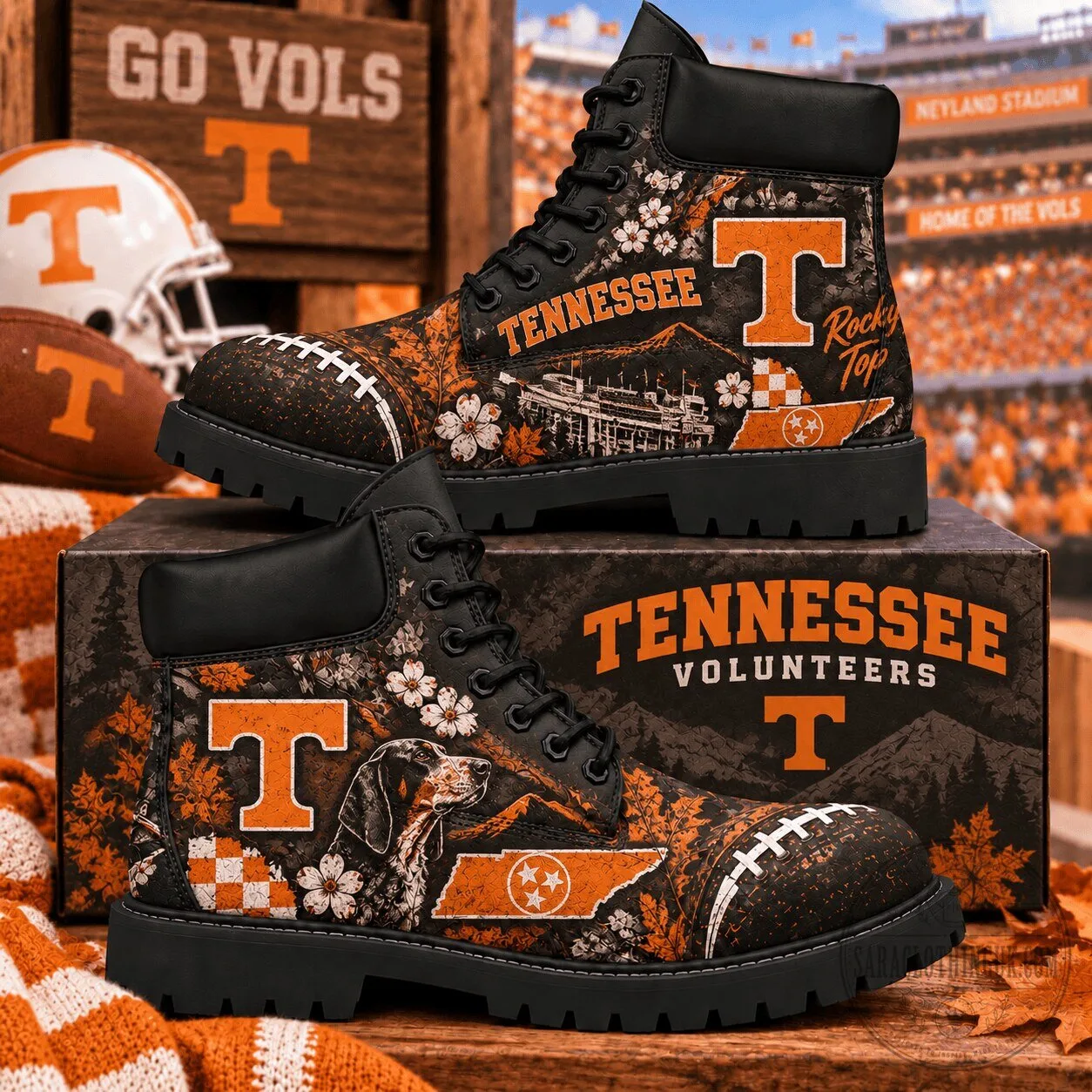 Tennessee Volunteers Football Team Rocky Top Fan Boots 2 Tennessee Volunteers Football Team Rocky Top Fan Boots