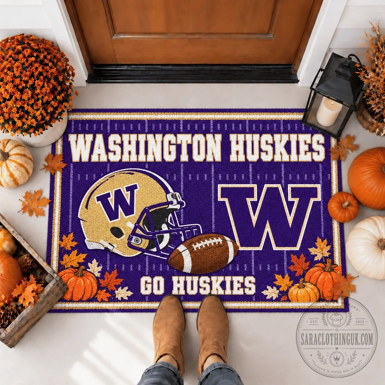 Washington Huskies Football Team Fall Season Welcome Doormat 5 Washington Huskies Football Team Fall Season Welcome Doormat
