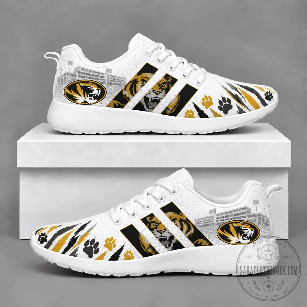 Missouri Tigers Mascot Custom Print Running Shoes