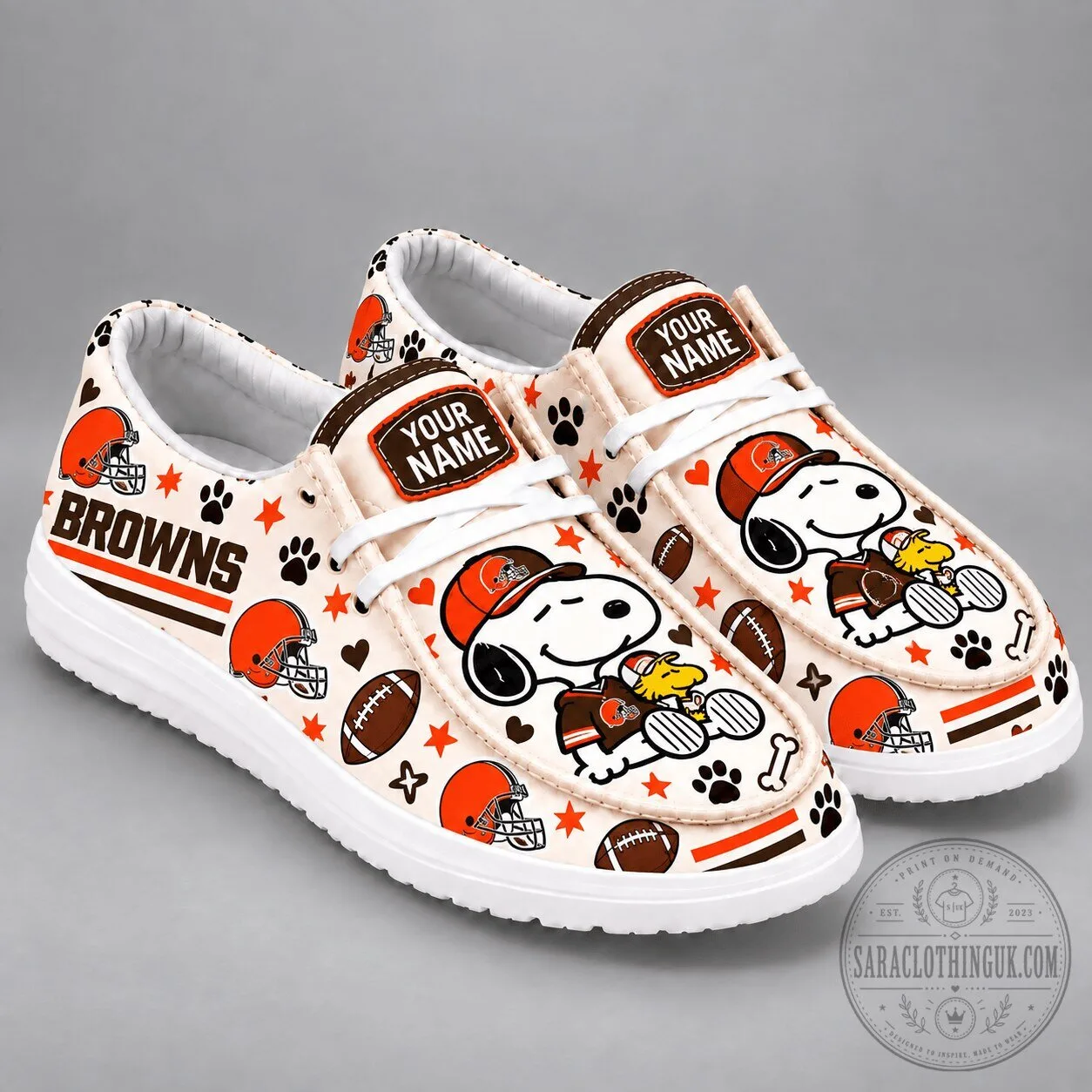 Cleveland Browns Snoopy Woodstock Football Team Personalized Shoes 2 Cleveland Browns Snoopy Woodstock Football Team Personalized Shoes