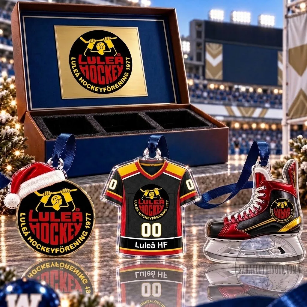 Luleå Hockeyförening SHL Team Full Set 3 Acrylic Christmas Ornaments