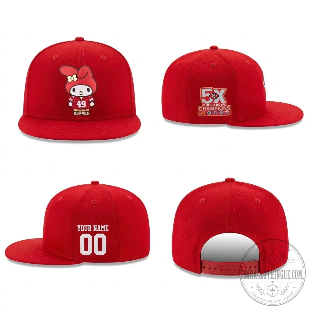 San Francisco 49ers My Melody Personalized Super Bowl Champions Cap Hat 10 San Francisco 49ers My Melody Personalized Super Bowl Champions Cap Hat