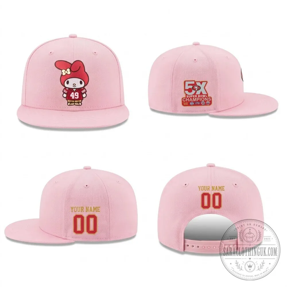 San Francisco 49ers My Melody Personalized Super Bowl Champions Cap Hat 13 San Francisco 49ers My Melody Personalized Super Bowl Champions Cap Hat