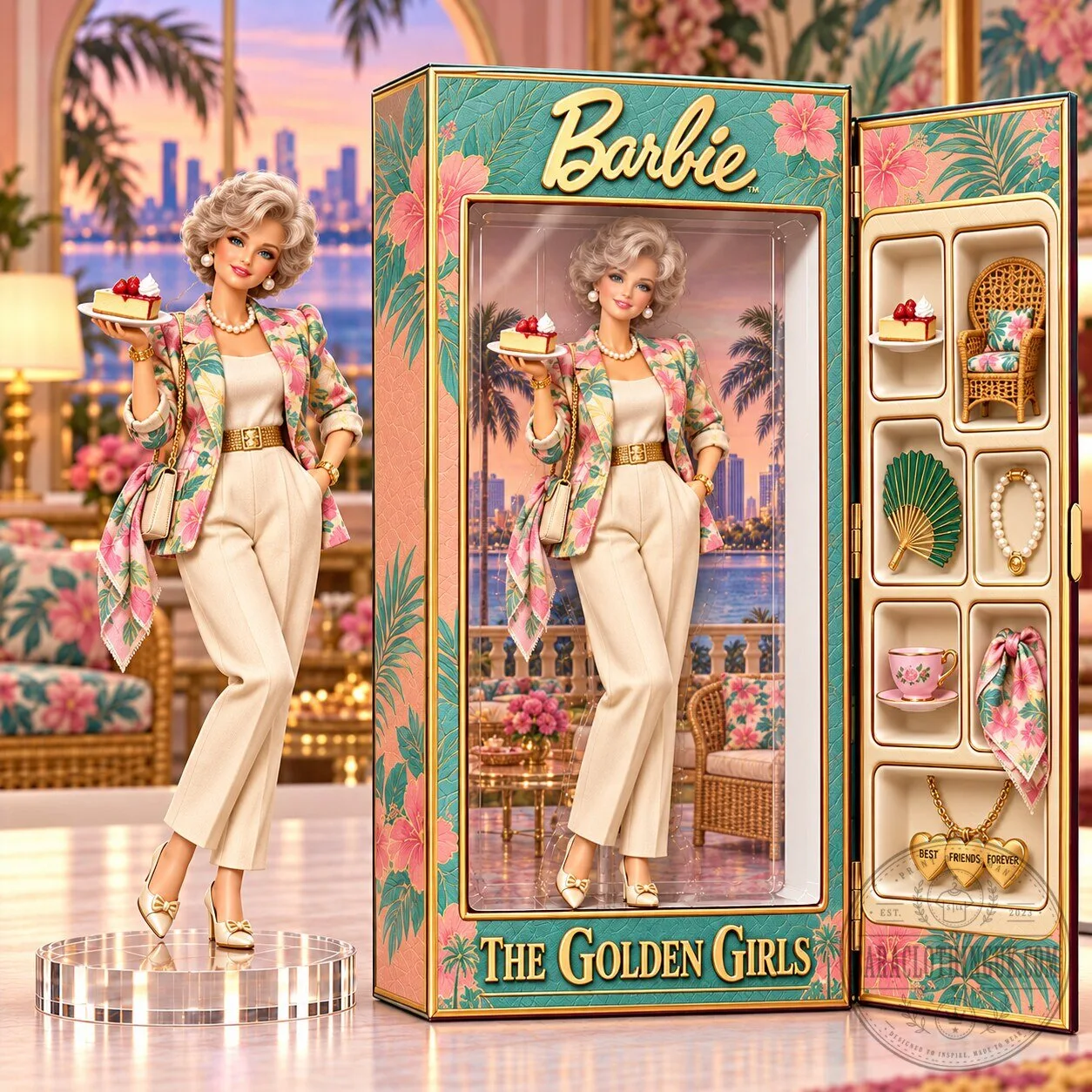 The Golden Girls Blanche Devereaux Barbie Doll Collectible Figurine