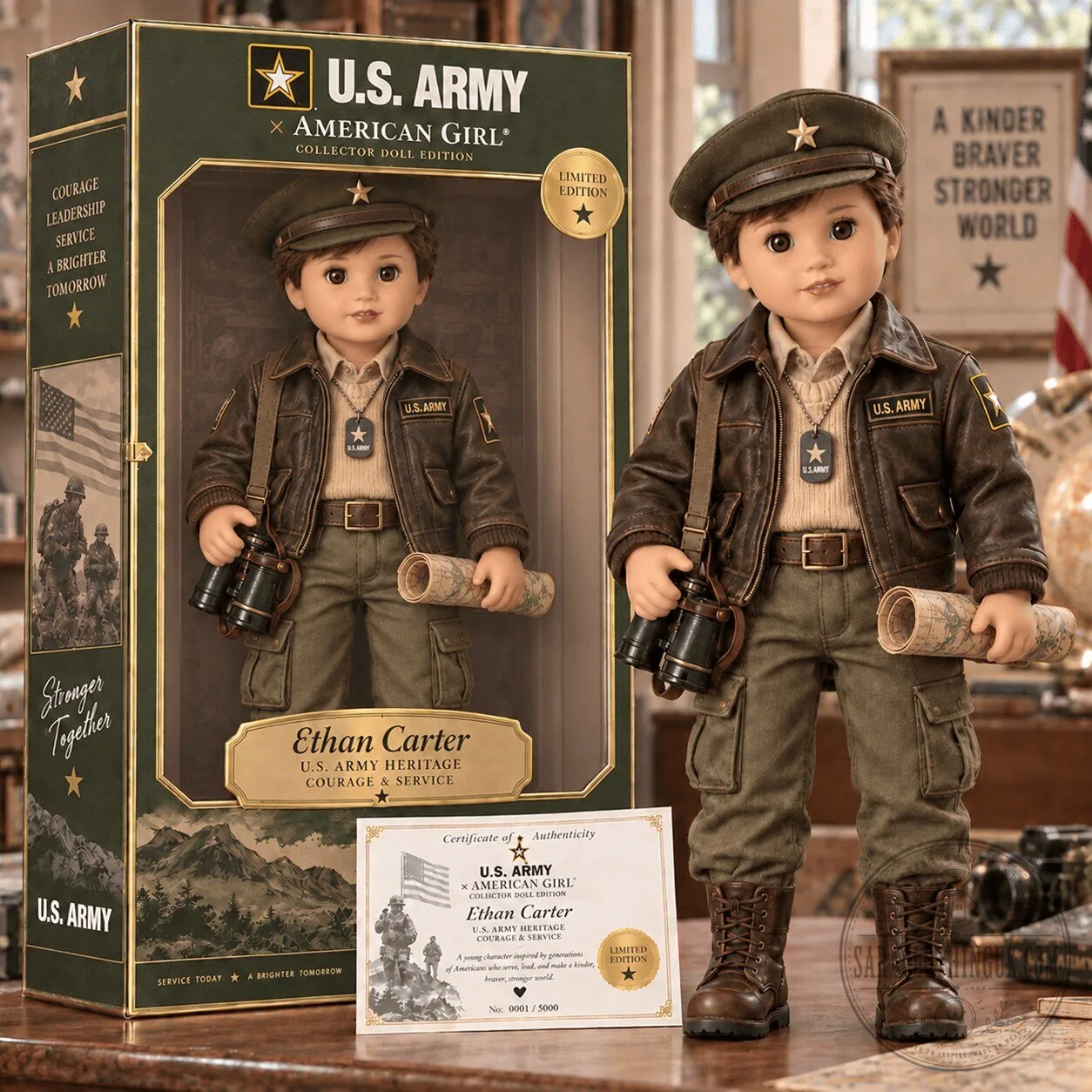 U.S. Army American Girl Ethan Carter Collector Doll Edition with Certificate