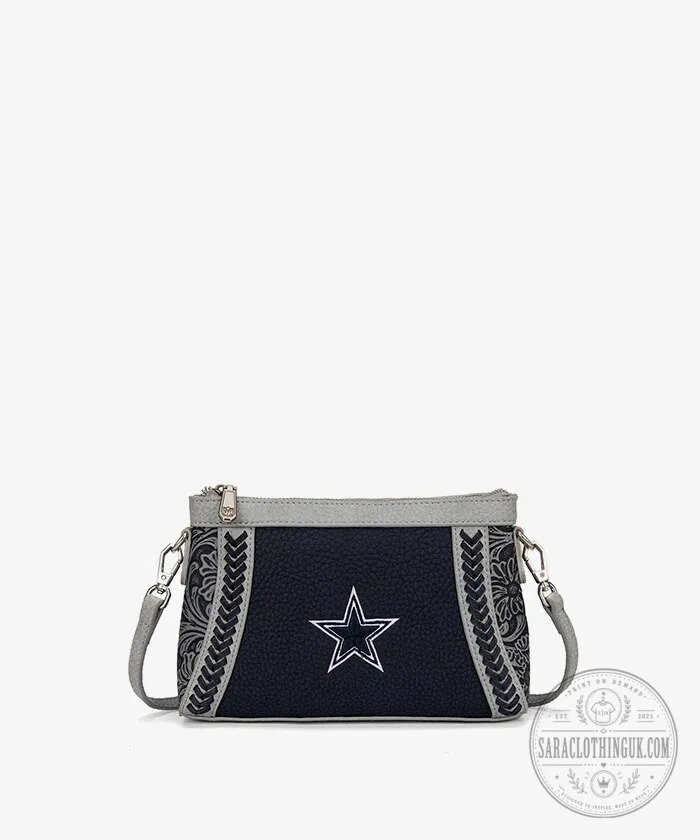 Dallas Cowboys Star Embroidered Braided Crossbody Bag