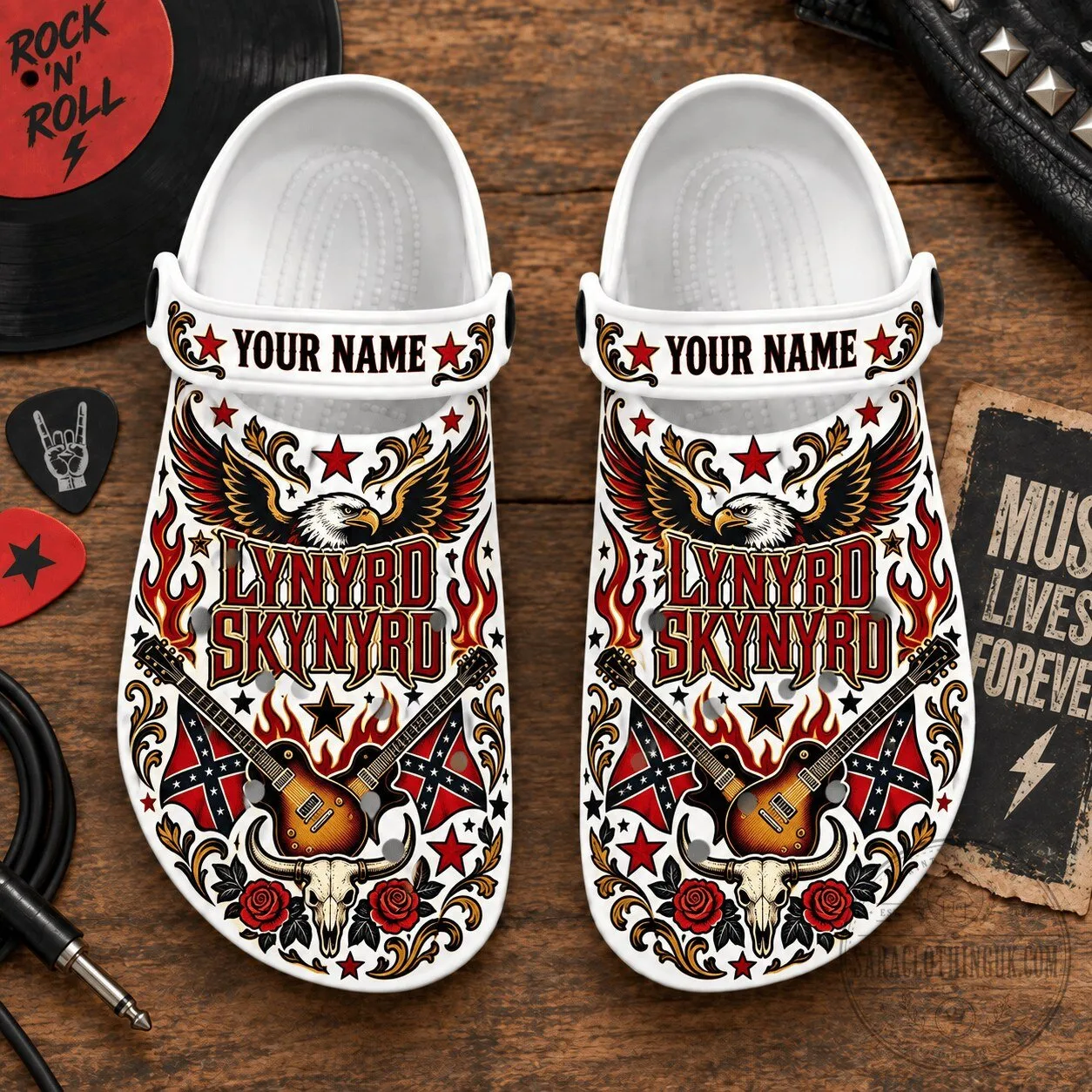 Lynyrd Skynyrd Personalized Rock and Roll Band Clogs Shoes