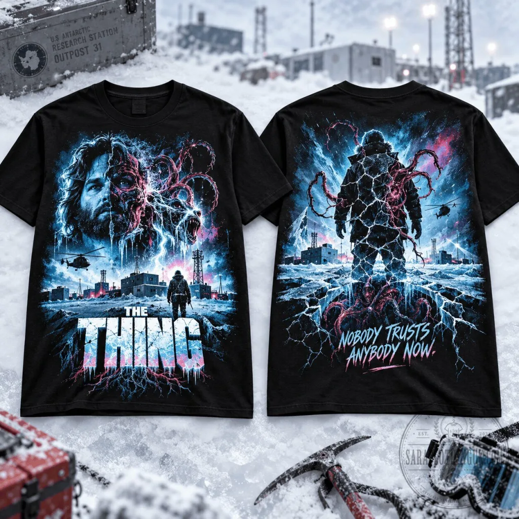 The Thing Movie Poster Design Horror Film Fan T-Shirt The Thing Movie Poster Design Horror Film Fan T-Shirt