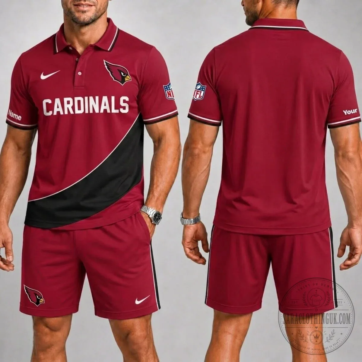 Arizona Cardinals Fan Polo Shirt for Men, Personalized NFL Football Team Apparel