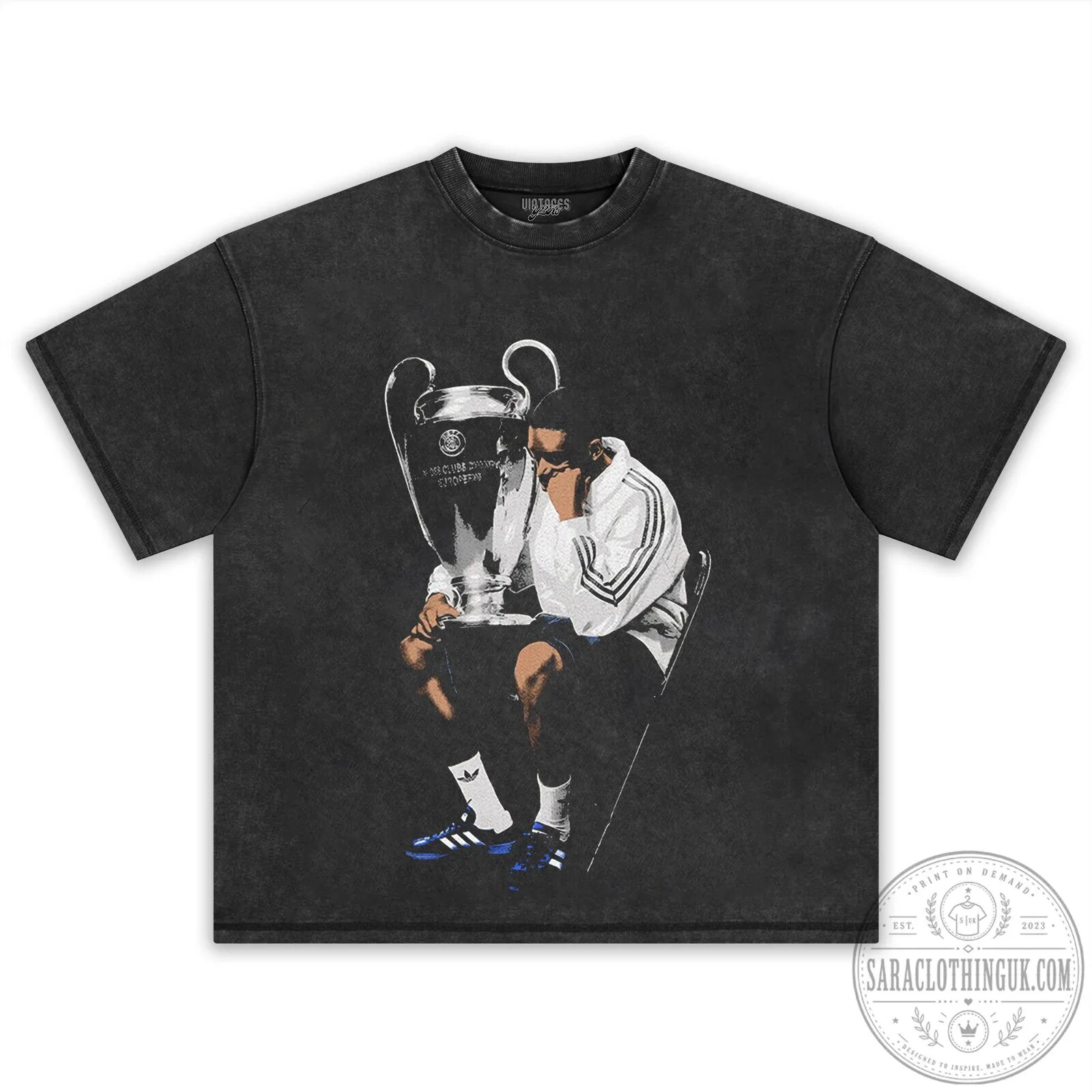 Ousmane Dembélé Trophy Celebration Football Player Black T-Shirt 10 Ousmane Dembélé Trophy Celebration Football Player Black T-Shirt