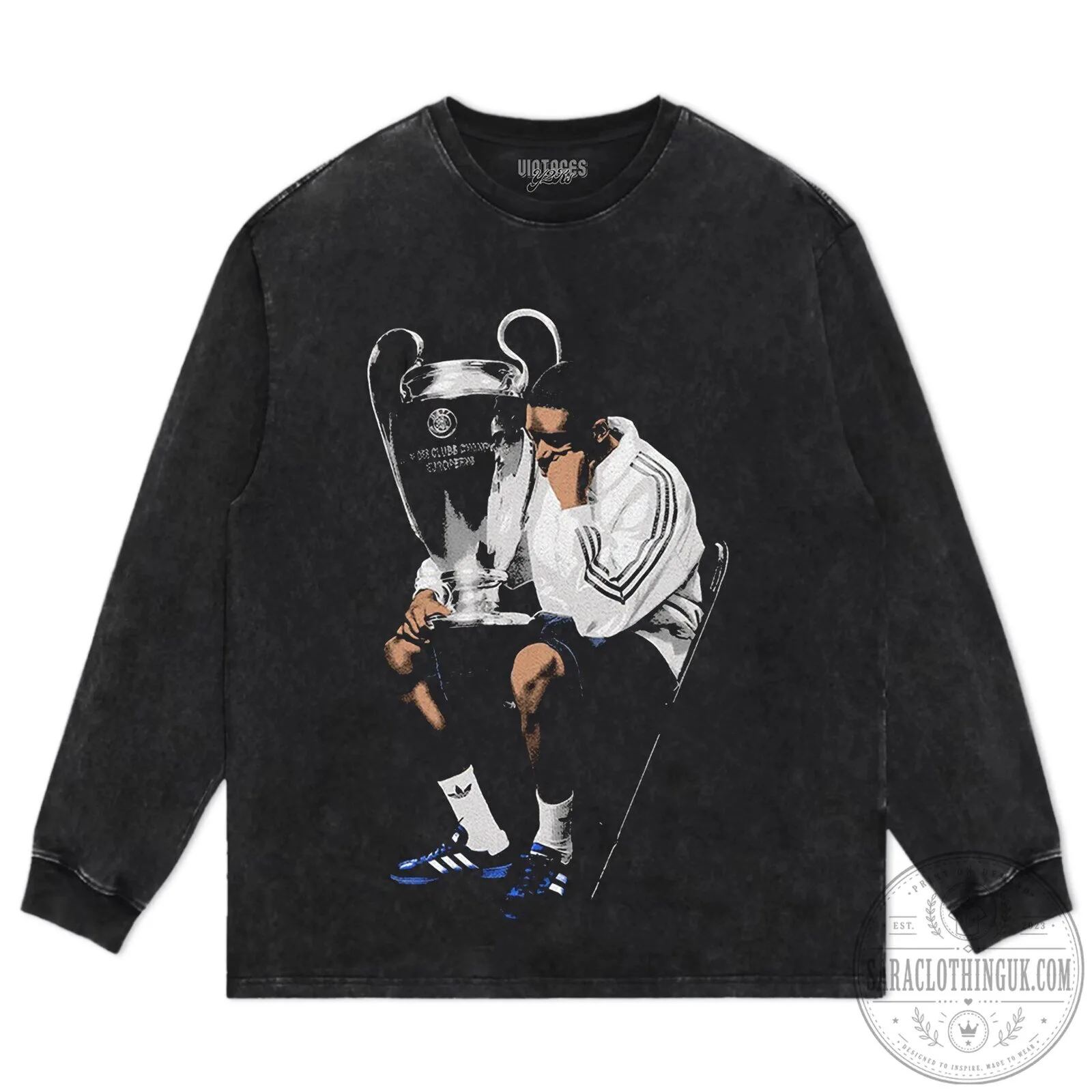 Ousmane Dembélé Trophy Celebration Football Player Black T-Shirt 12 Ousmane Dembélé Trophy Celebration Football Player Black T-Shirt