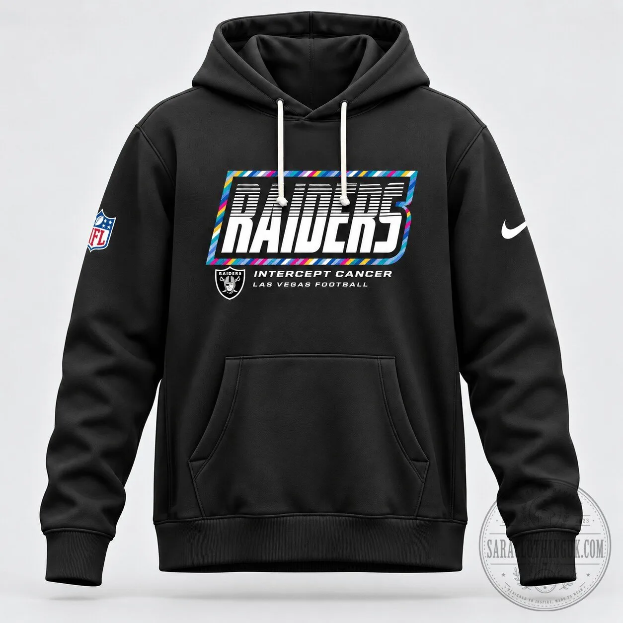 Las Vegas Raiders Intercept Cancer Football Team Black Hoodie