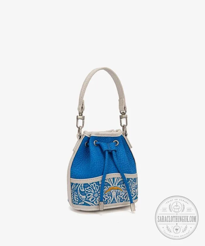 Los Angeles Chargers Floral Bucket Bag Purse 15 Los Angeles Chargers Floral Bucket Bag Purse
