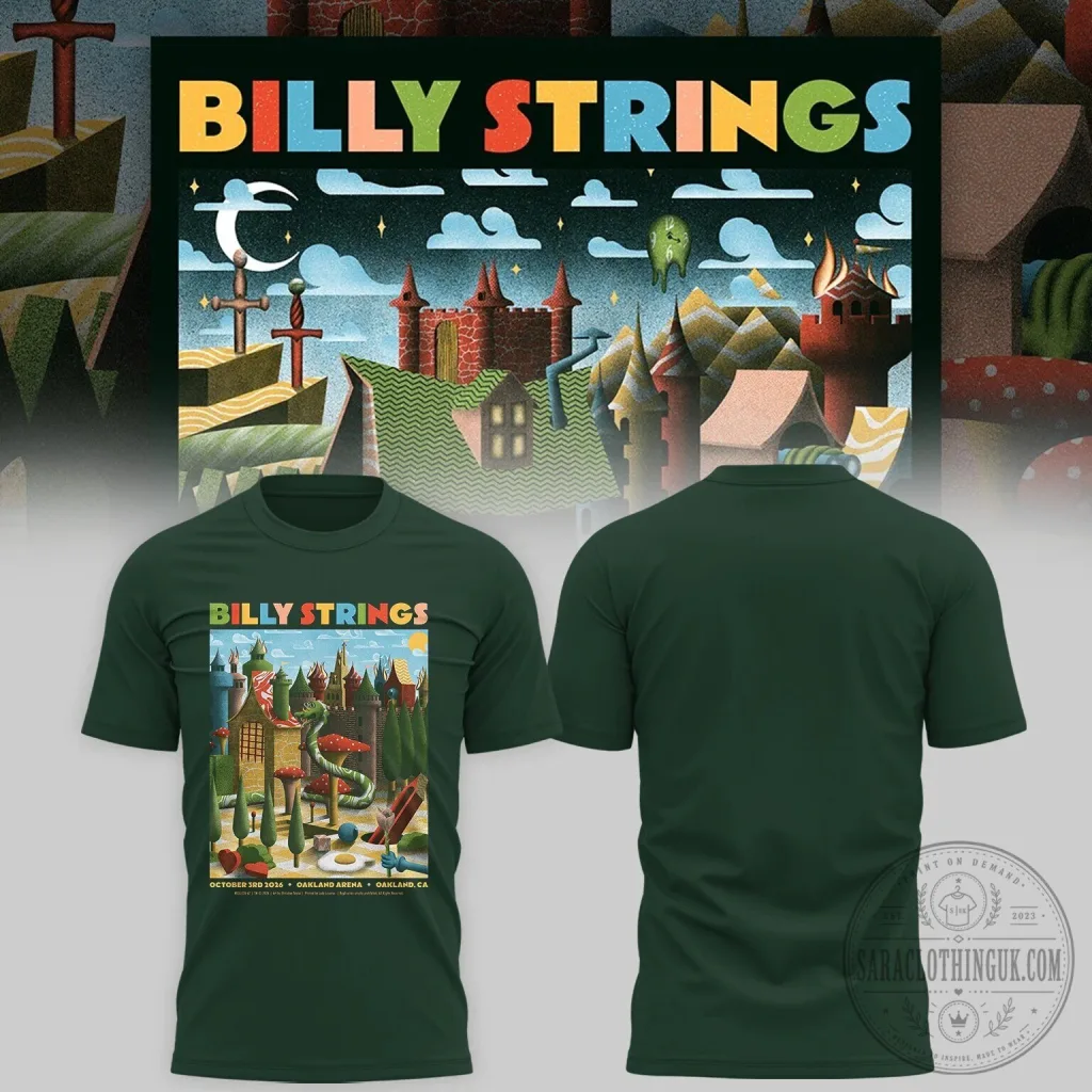 Billy Strings Oakland Arena Concert Tour Merch Graphic T-Shirt Billy Strings Oakland Arena Concert Tour Merch Graphic T-Shirt