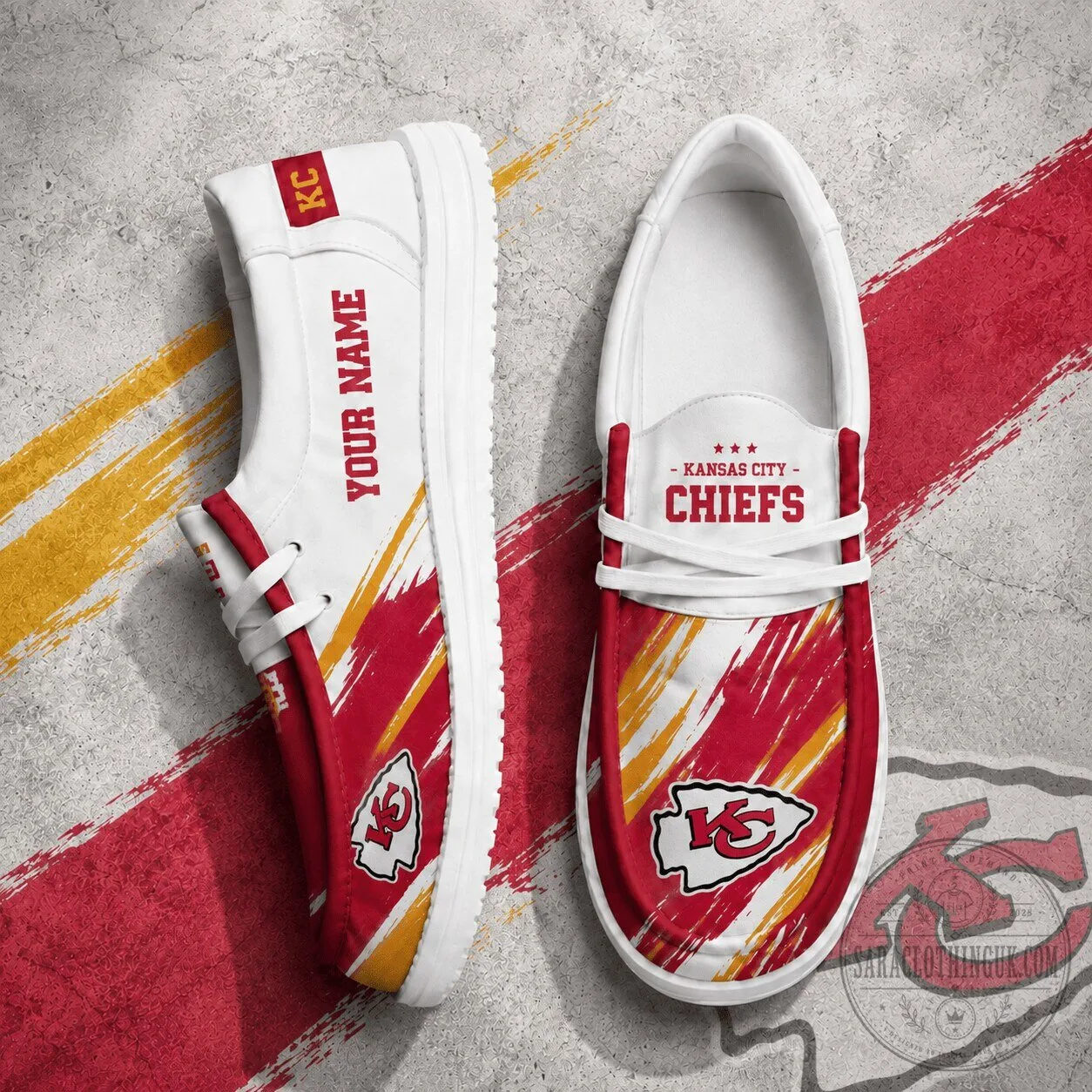 Custom Name Slip-On Shoes for Kansas City Chiefs Fans