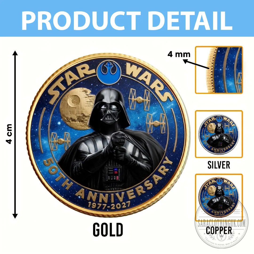 Star Wars 50th Anniversary Commemorative Darth Vader Collectible Coin 15 Star Wars 50th Anniversary Commemorative Darth Vader Collectible Coin
