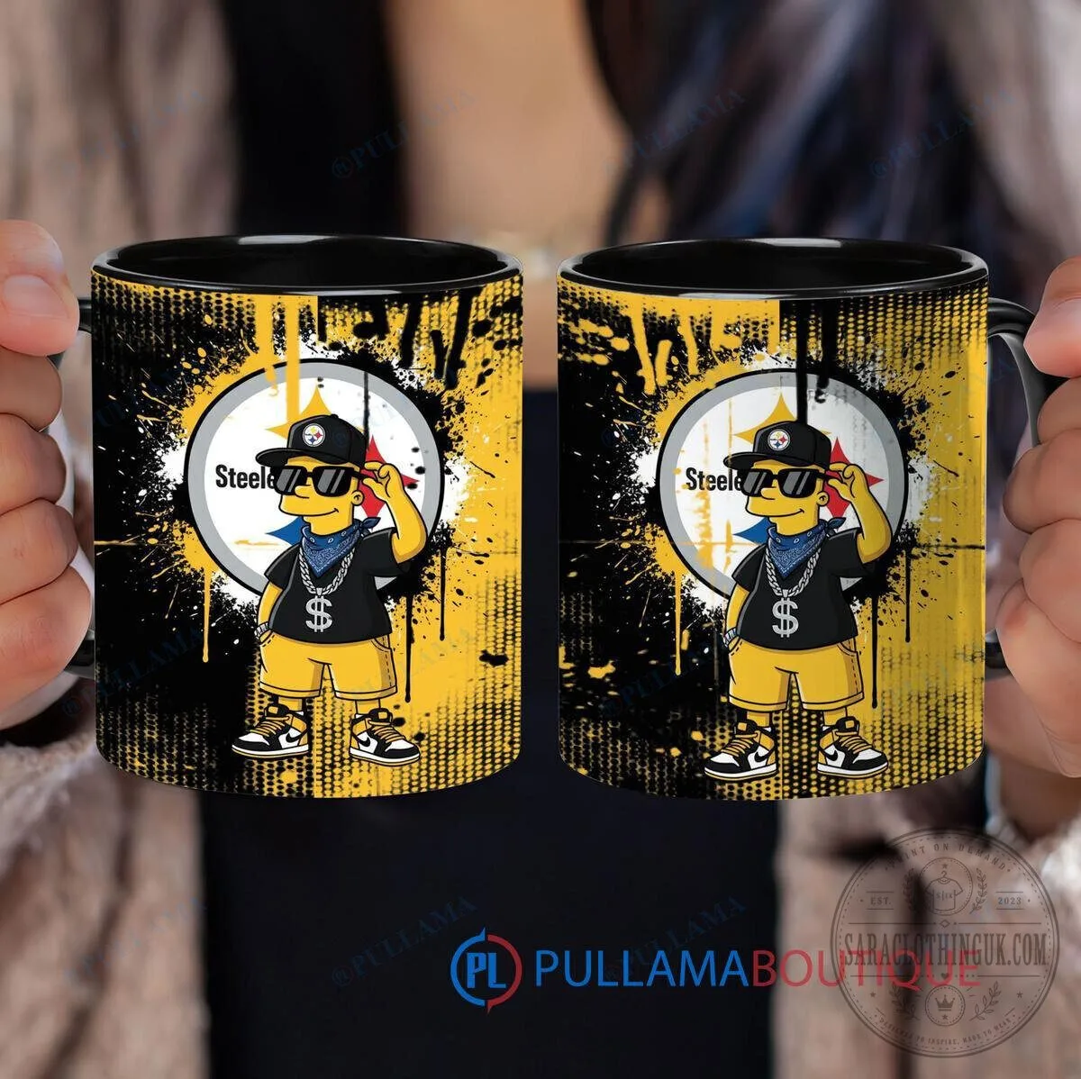 Pittsburgh Steelers Bart Simpson The Simpsons Cartoon Coffee Mug