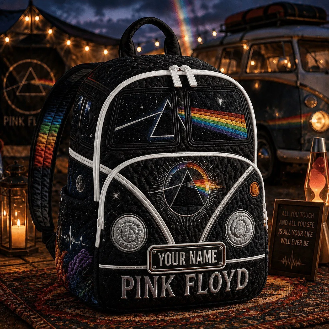 Pink Floyd Dark Side of the Moon Volkswagen Bus Backpack