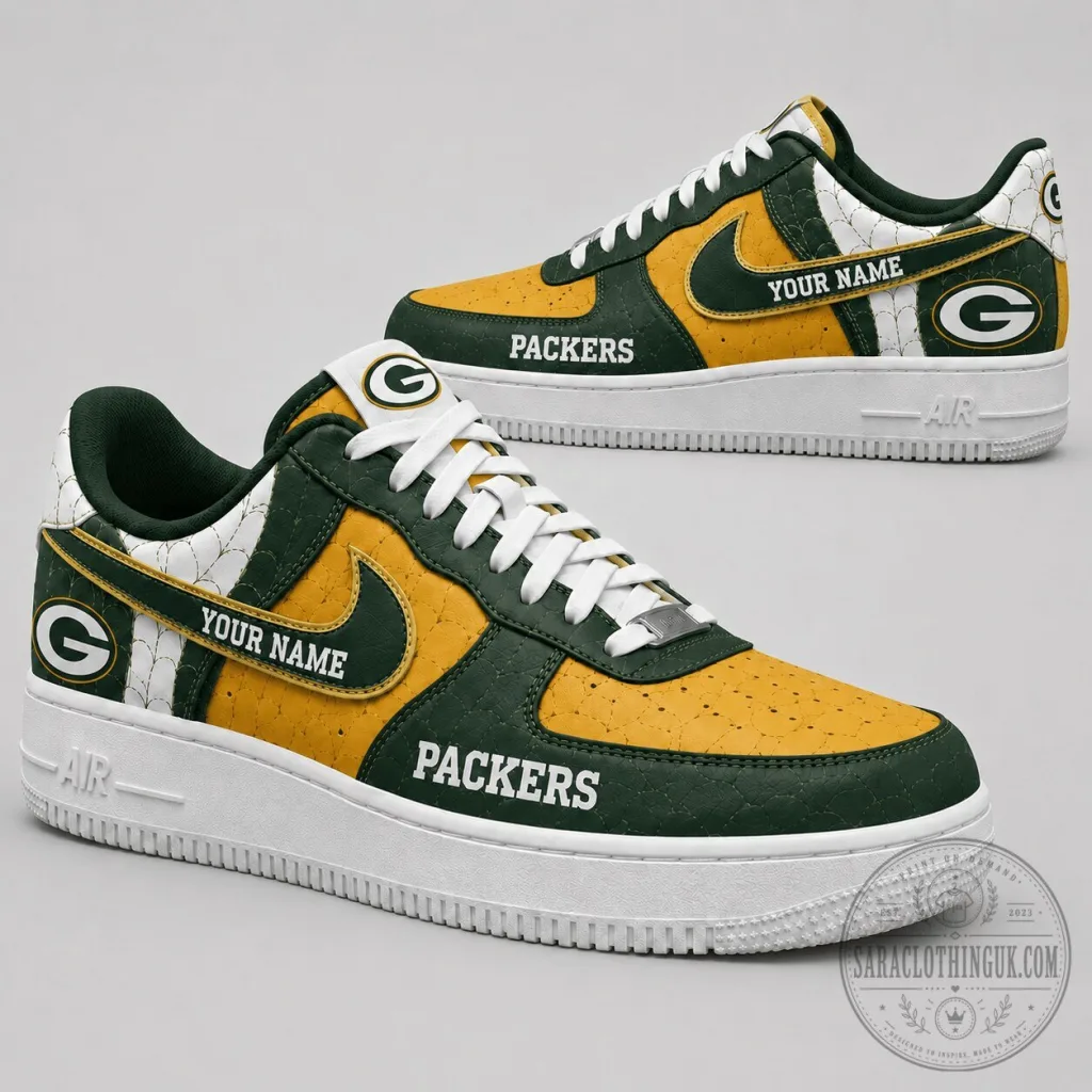 Green Bay Packers Personalized Low Top Air Force One Shoes Green Bay Packers Personalized Low Top Air Force One Shoes