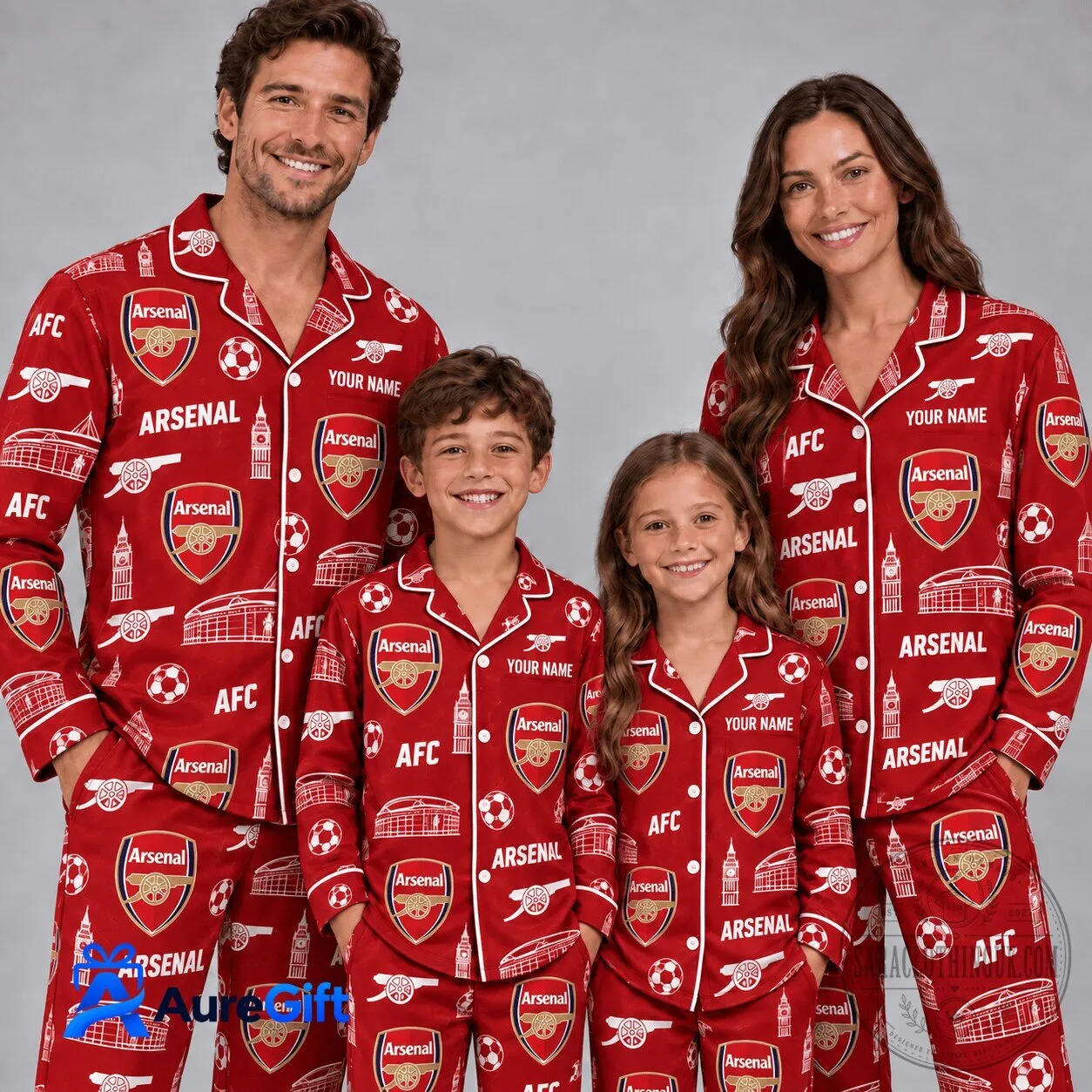Arsenal Football Club Personalized Family Christmas Pajamas Set