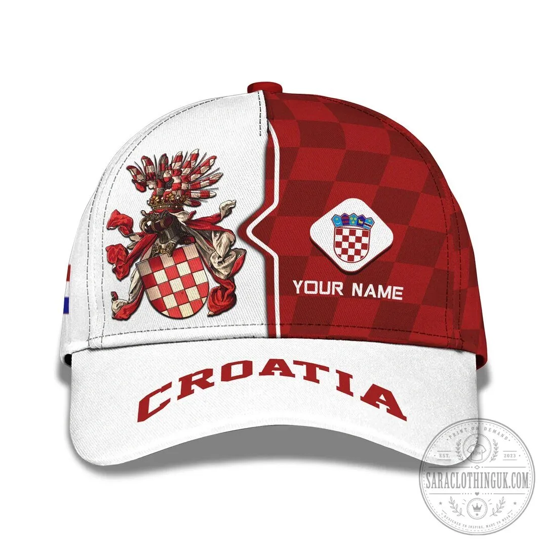 Croatia National Football Team Personalized Custom Name Cap Hat 1 Croatia National Football Team Personalized Custom Name Cap Hat