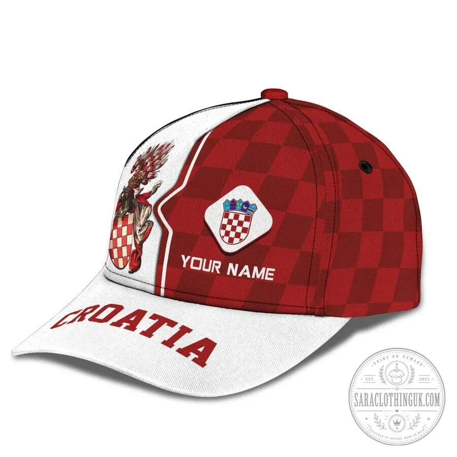 Croatia National Football Team Personalized Custom Name Cap Hat 10 Croatia National Football Team Personalized Custom Name Cap Hat