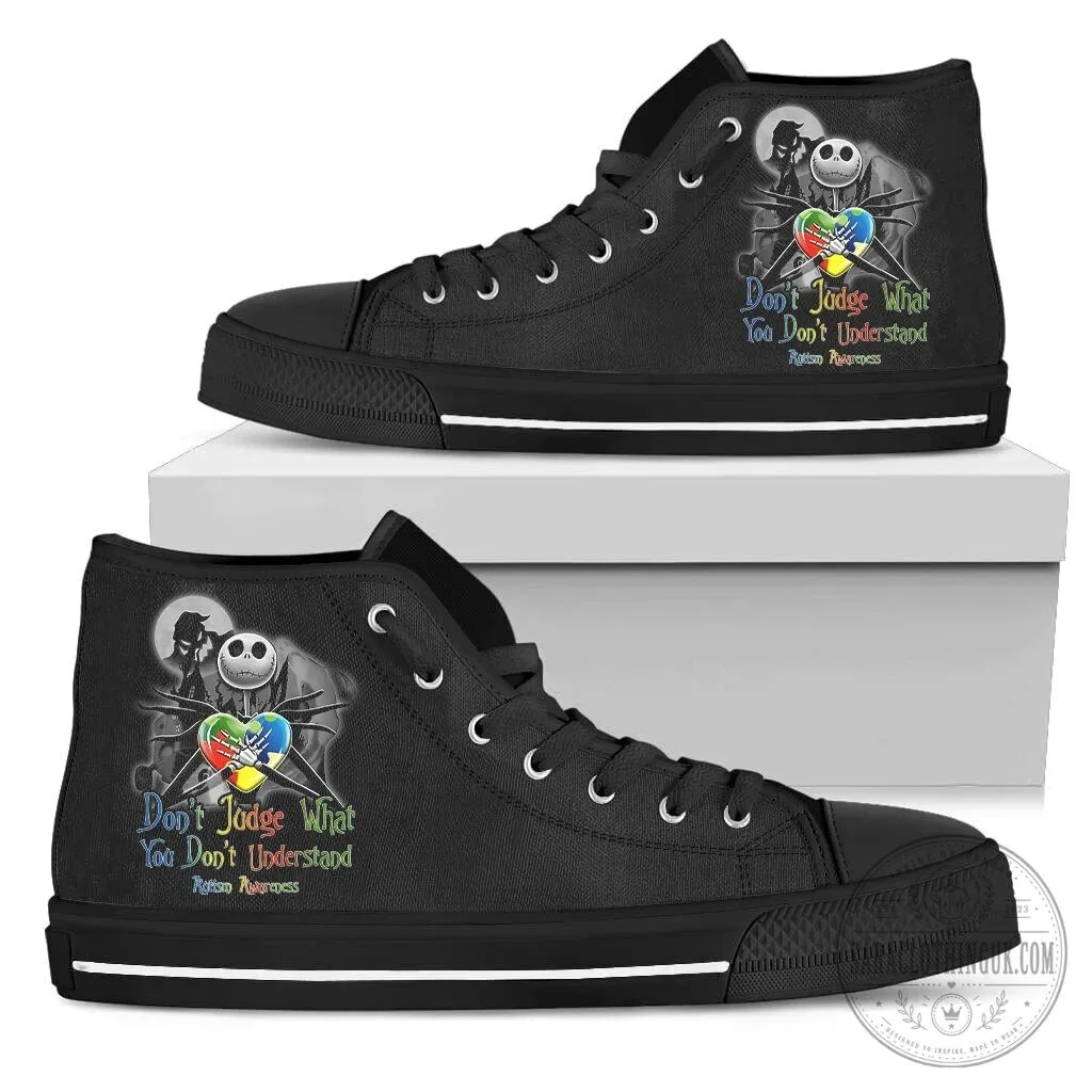 Don't Judge What You Don't Understand Autism Awareness High Top Shoes 2 Don't Judge What You Don't Understand Autism Awareness High Top Shoes