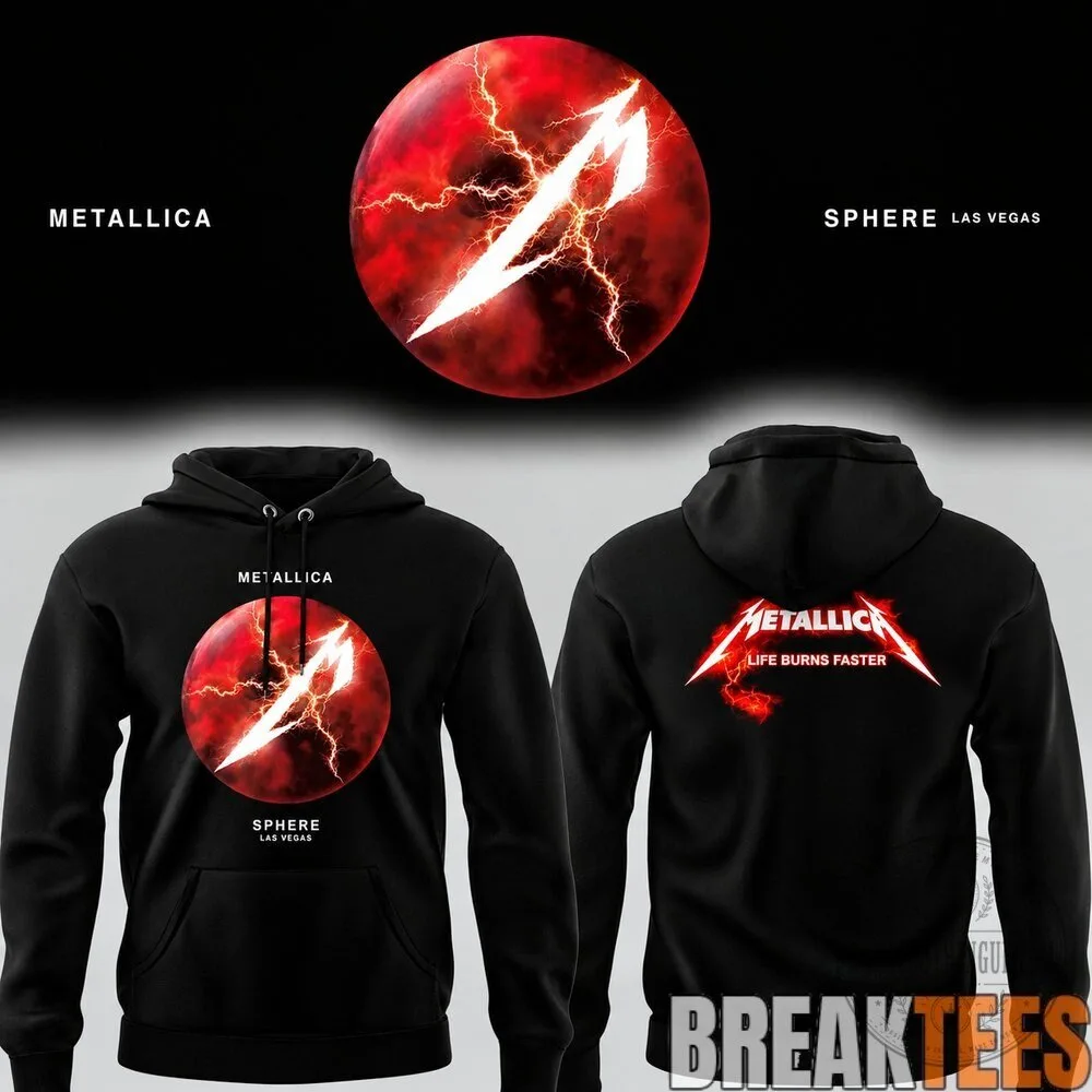 Black Hoodie from Metallica's Las Vegas Concert: Life Burns Faster Sphere Design 1 Black Hoodie from Metallica's Las Vegas Concert: Life Burns Faster Sphere Design