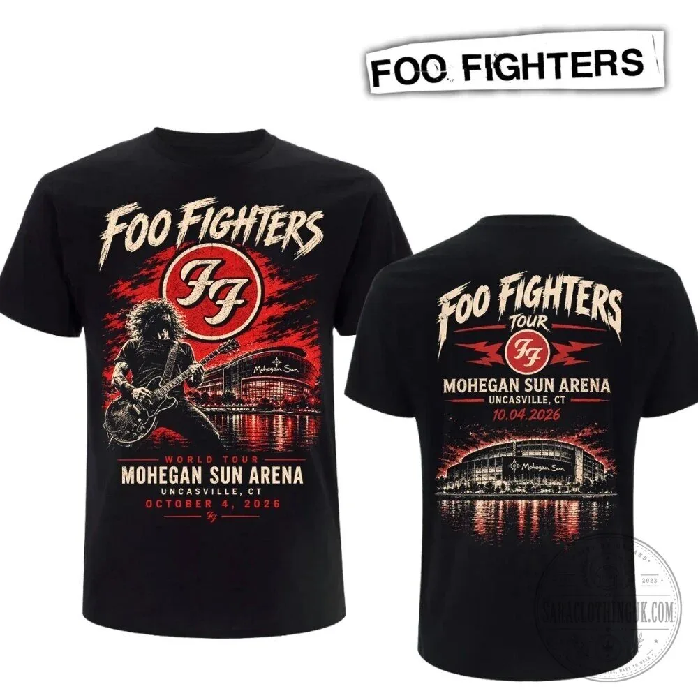 Foo Fighters World Tour Mohegan Sun Arena 2026 Concert Black T-Shirt