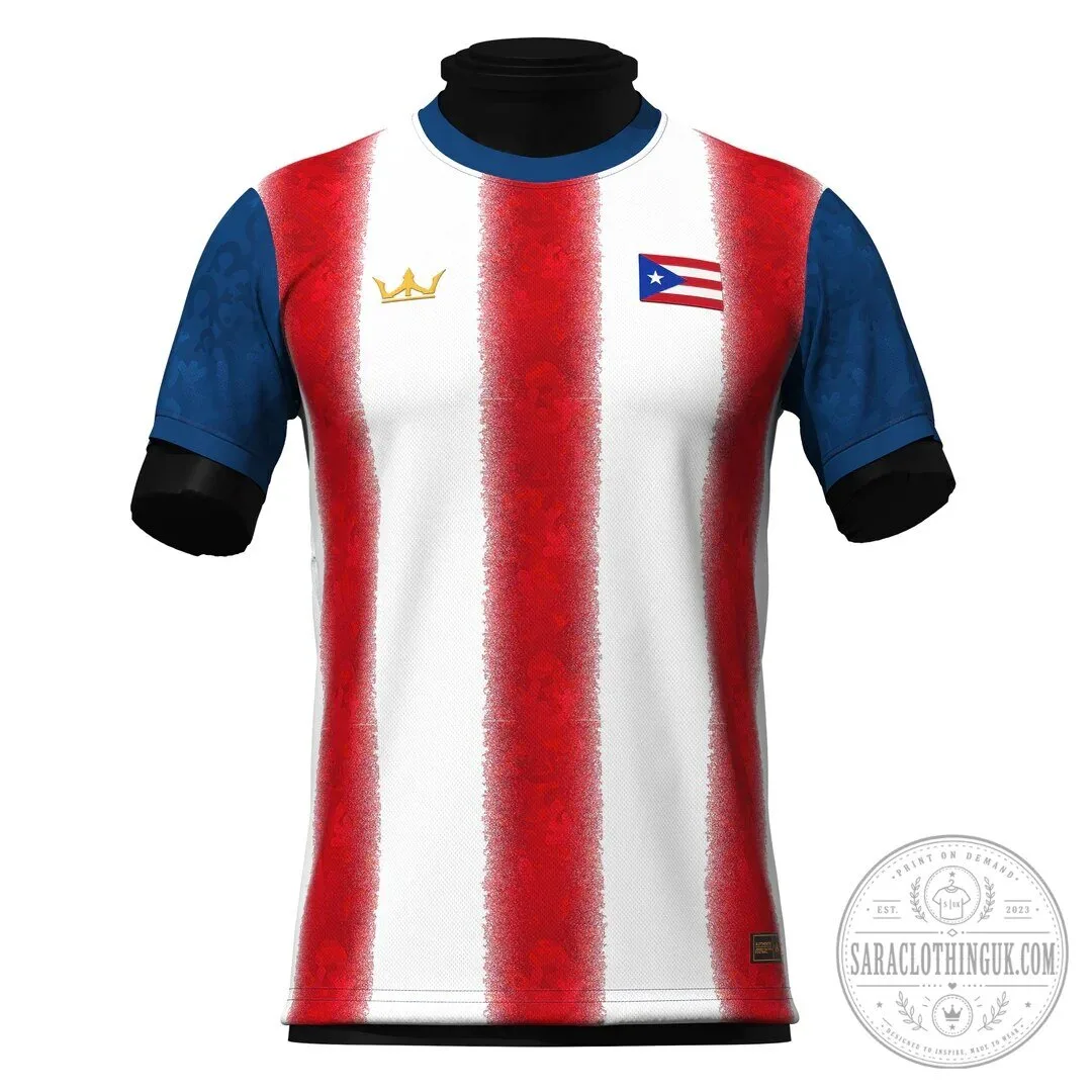 Puerto Rico Flag Heritage Custom Football Jersey 2 Puerto Rico Flag Heritage Custom Football Jersey