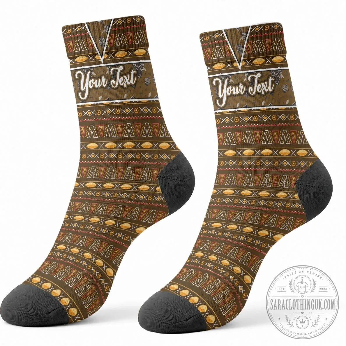 Personalized African Tribal Pattern Mudcloth Heritage Art Crew Socks 10 Personalized African Tribal Pattern Mudcloth Heritage Art Crew Socks
