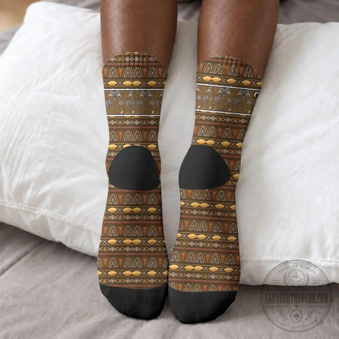 Personalized African Tribal Pattern Mudcloth Heritage Art Crew Socks 12 Personalized African Tribal Pattern Mudcloth Heritage Art Crew Socks