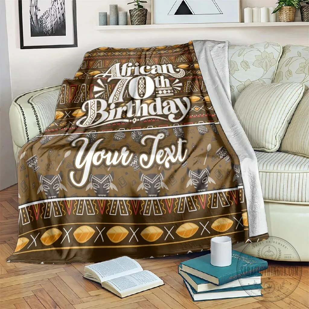 Personalized African 70th Birthday Tribal Pattern Mudcloth Heritage Art Blanket 2 Personalized African 70th Birthday Tribal Pattern Mudcloth Heritage Art Blanket